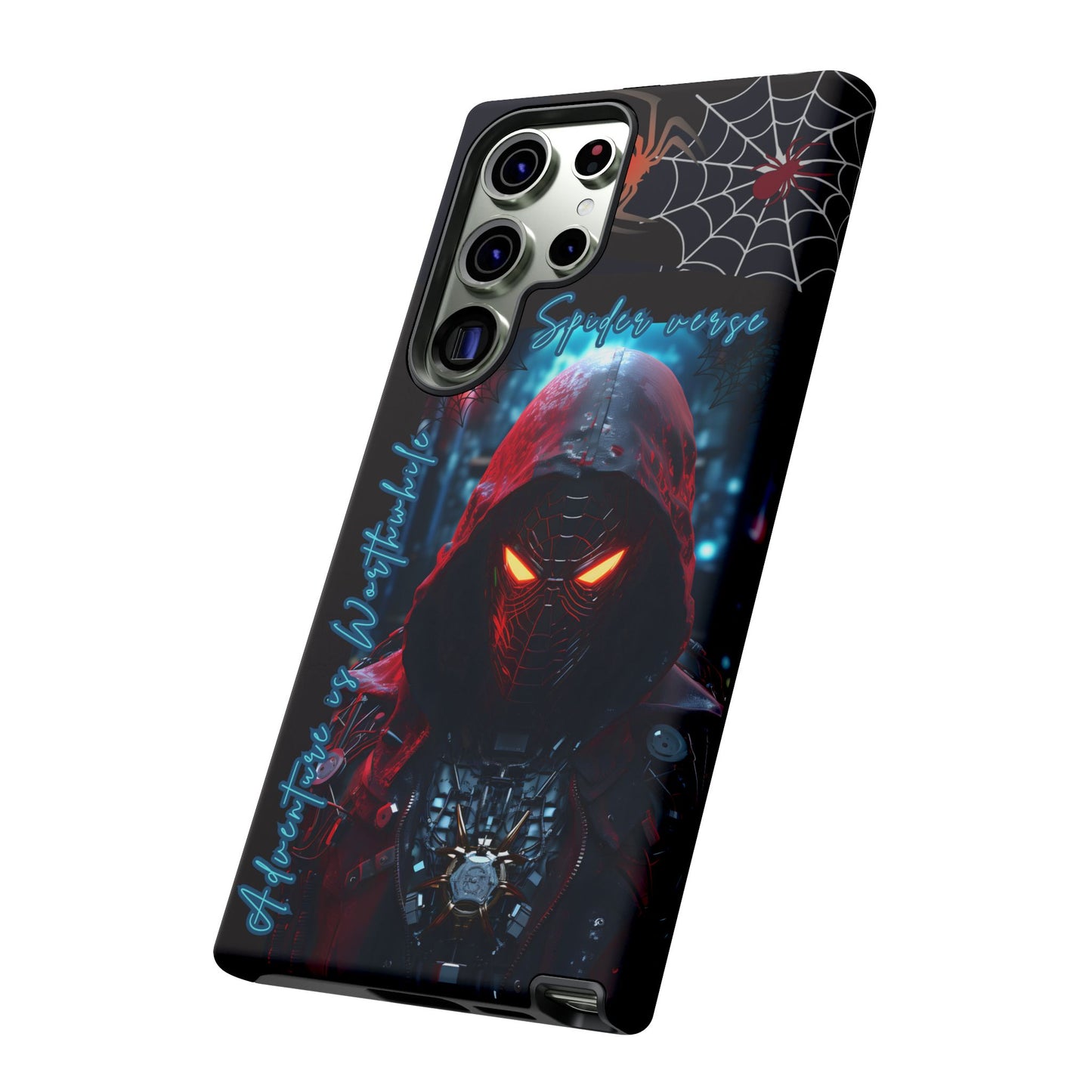 Spiderman Phone Case — Neon Hooded Skull Design "Spider verse"