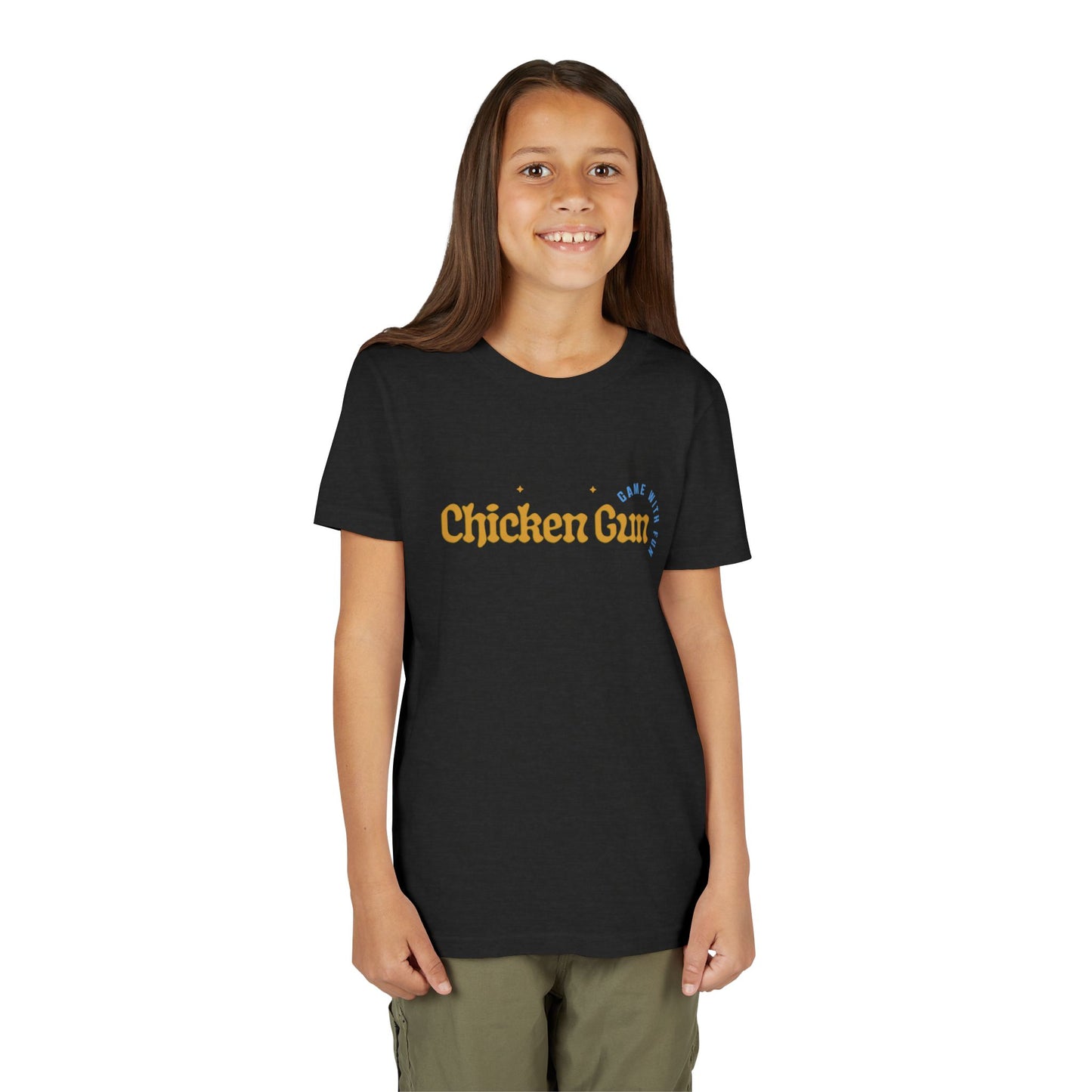 Youth Tee — Cute Chicken Gun Character Kids T-Shirt