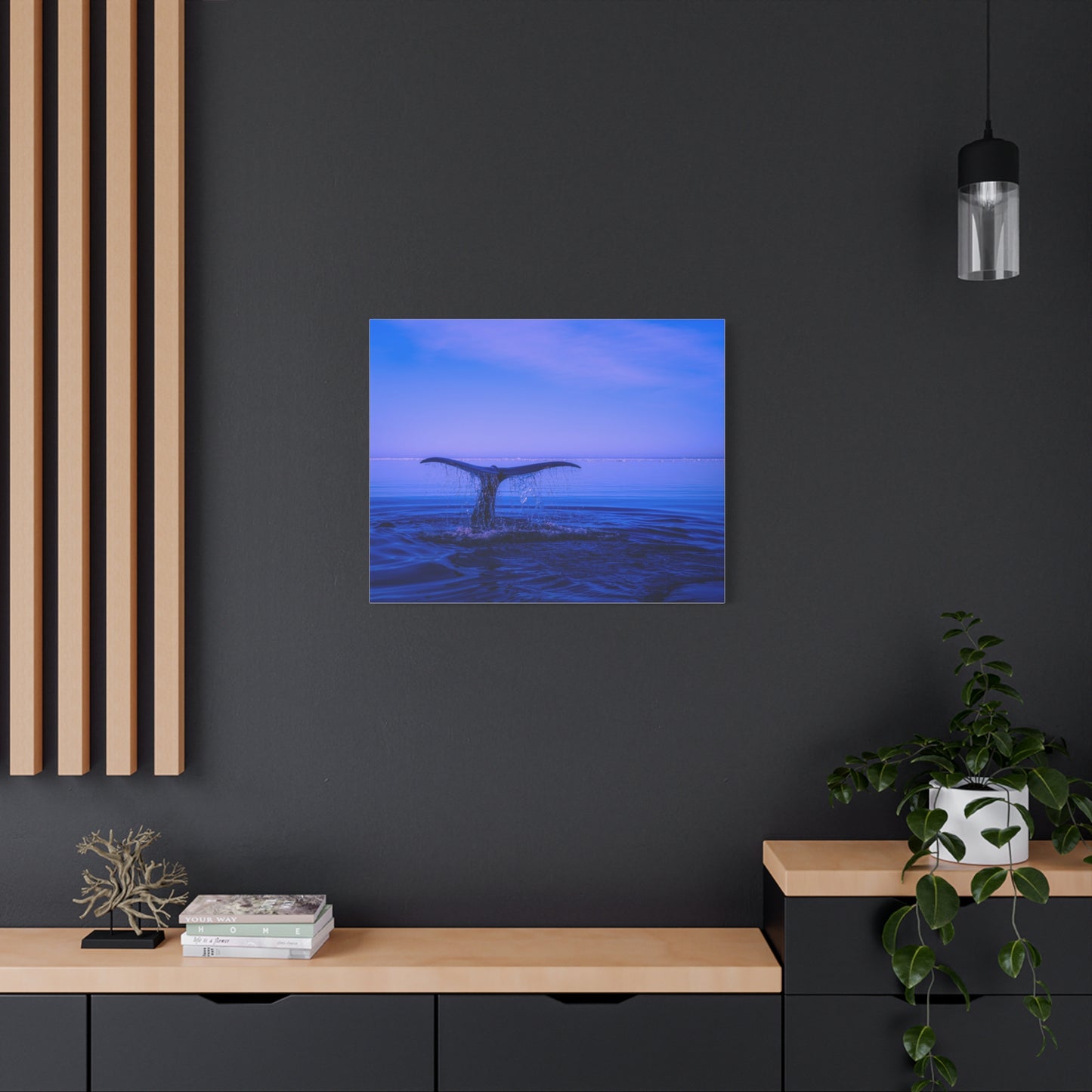 Whale Tail Matte Canvas Print — Ocean Sunset Wall Art