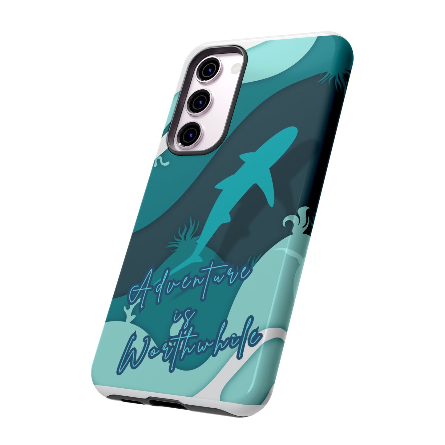 Blue Ocean Phone Case - "Adventure is Worthwhile" Teal Protective Cover