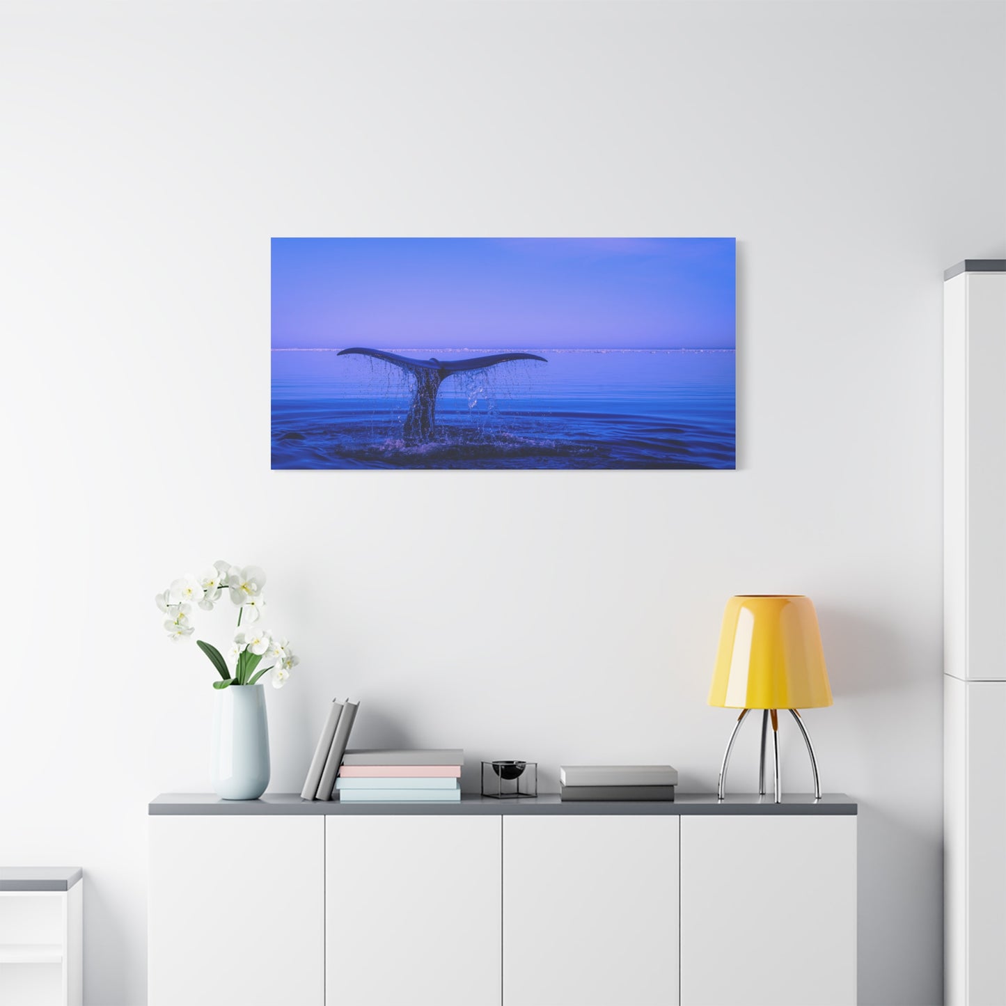 Whale Tail Matte Canvas Print — Ocean Sunset Wall Art