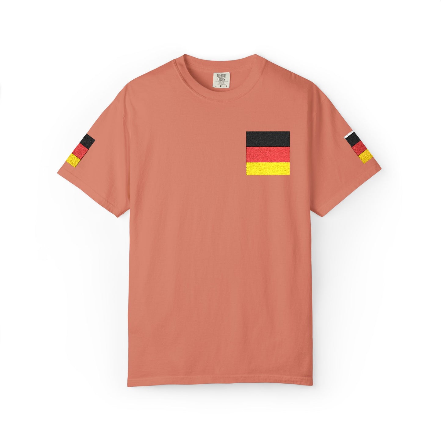 Germany Flag Pocket T-Shirt — German Pride Tee with Sleeve Flags