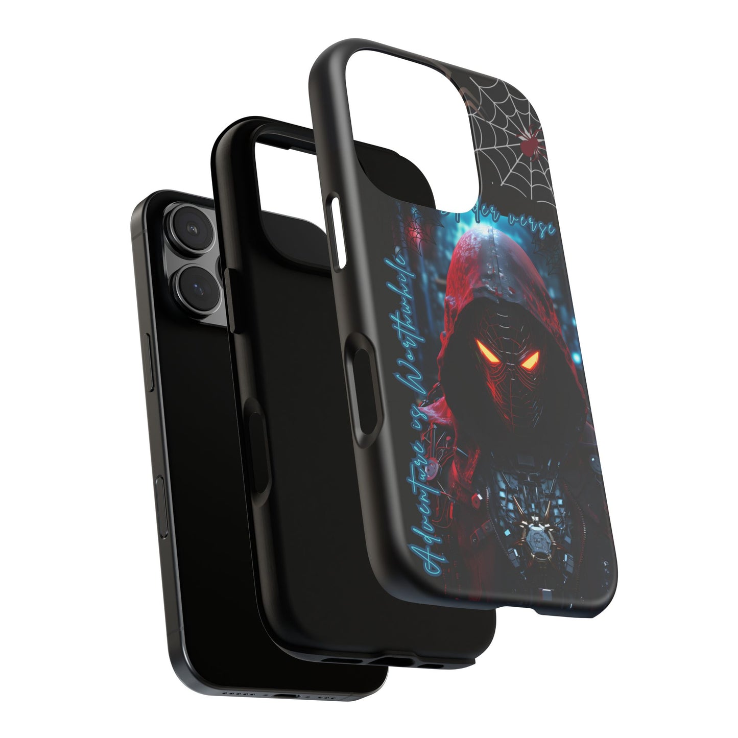 Spiderman Phone Case — Neon Hooded Skull Design "Spider verse"