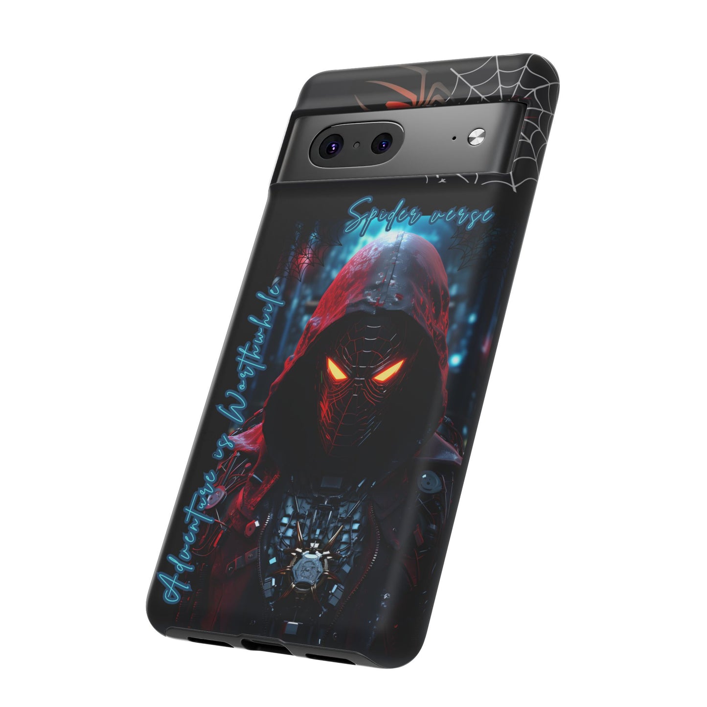 Spiderman Phone Case — Neon Hooded Skull Design "Spider verse"
