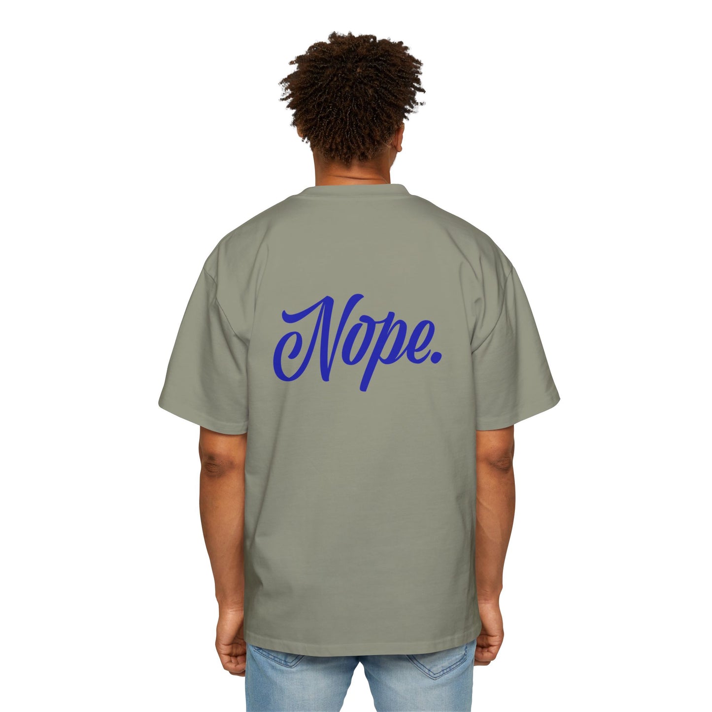 Oversized Tee — 'New York' Front & 'Nope.' Script Back Graphic Shirt