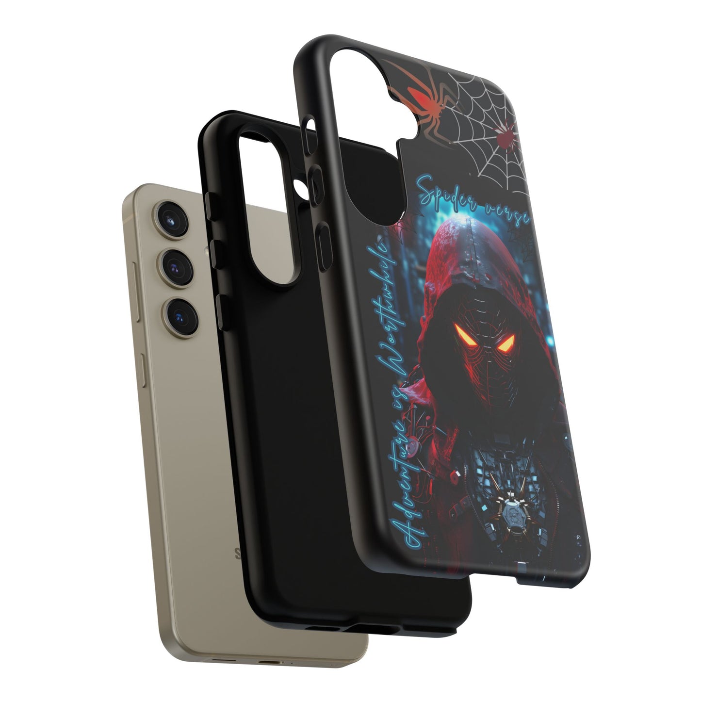 Spiderman Phone Case — Neon Hooded Skull Design "Spider verse"