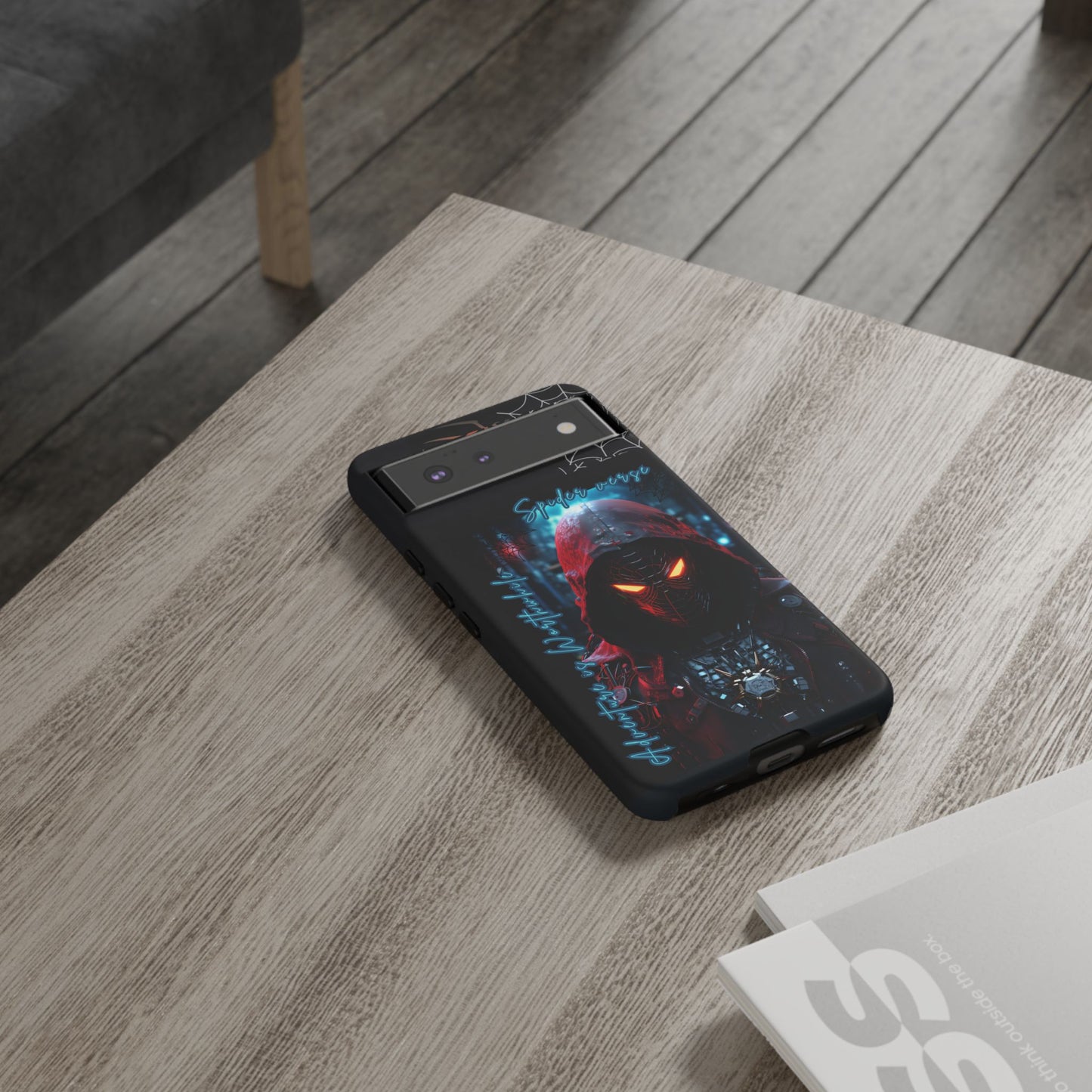 Spiderman Phone Case — Neon Hooded Skull Design "Spider verse"