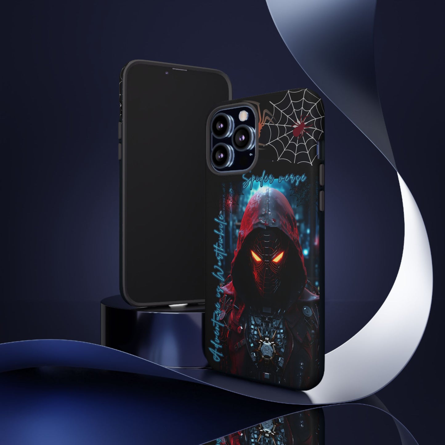 Spiderman Phone Case — Neon Hooded Skull Design "Spider verse"