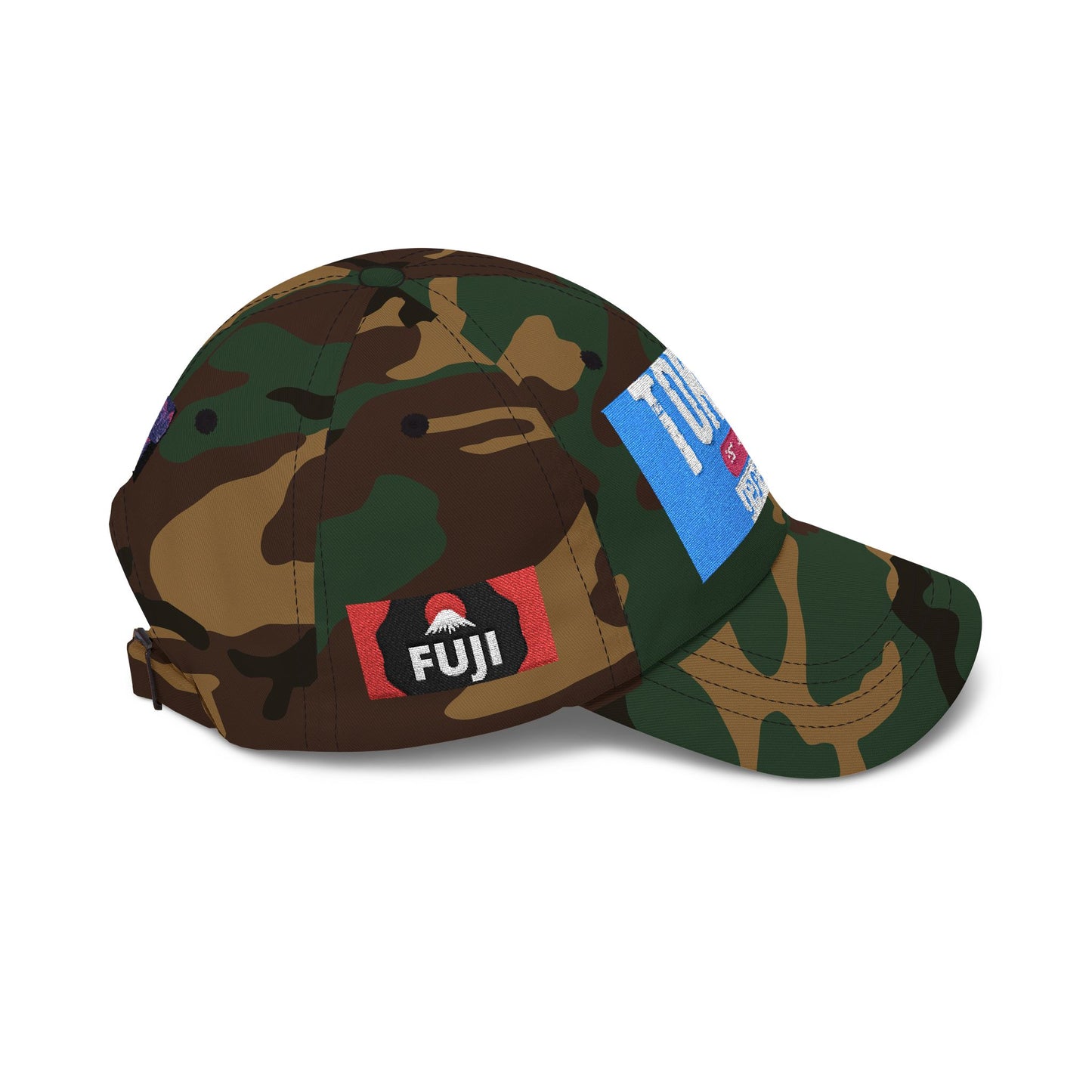Tokyo Retro Patch Dad Cap – White Embroidered Travel Baseball Hat