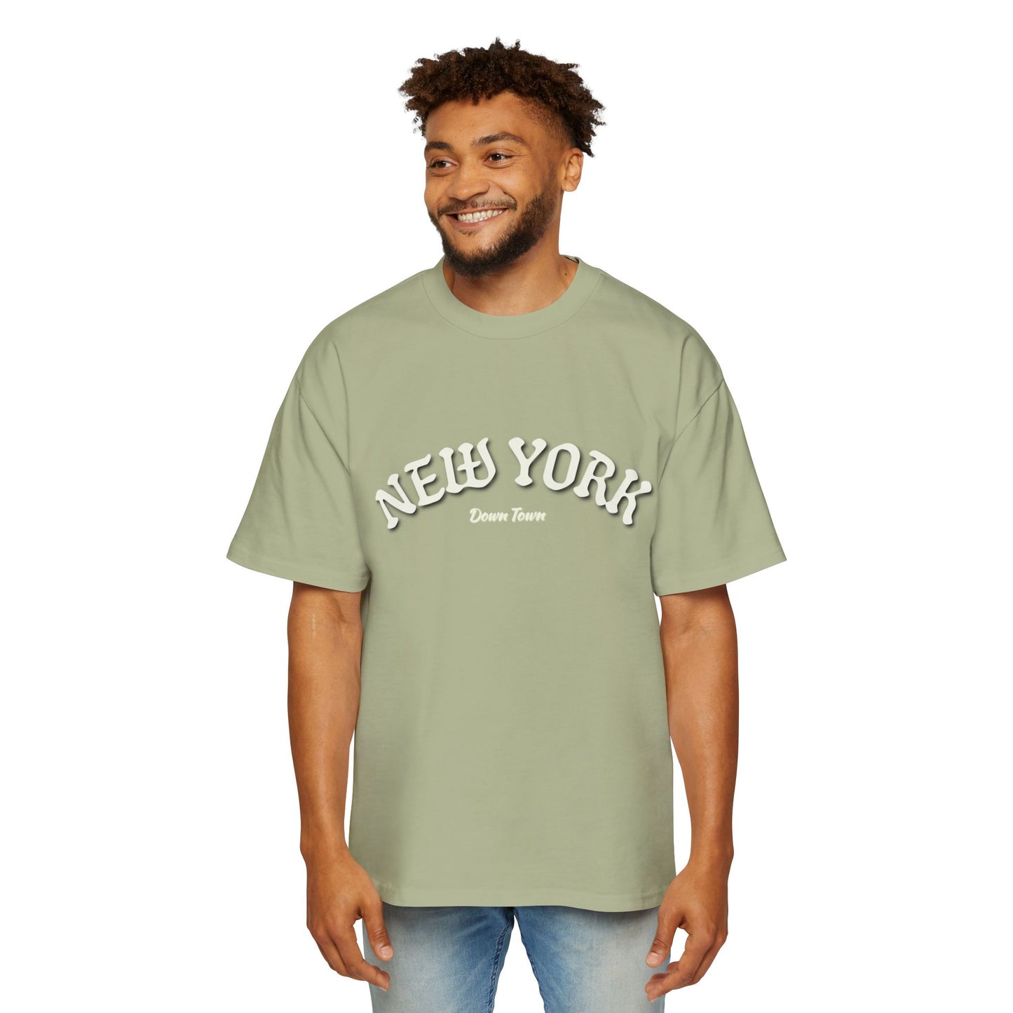 Oversized Tee — 'New York' Front & 'Nope.' Script Back Graphic Shirt