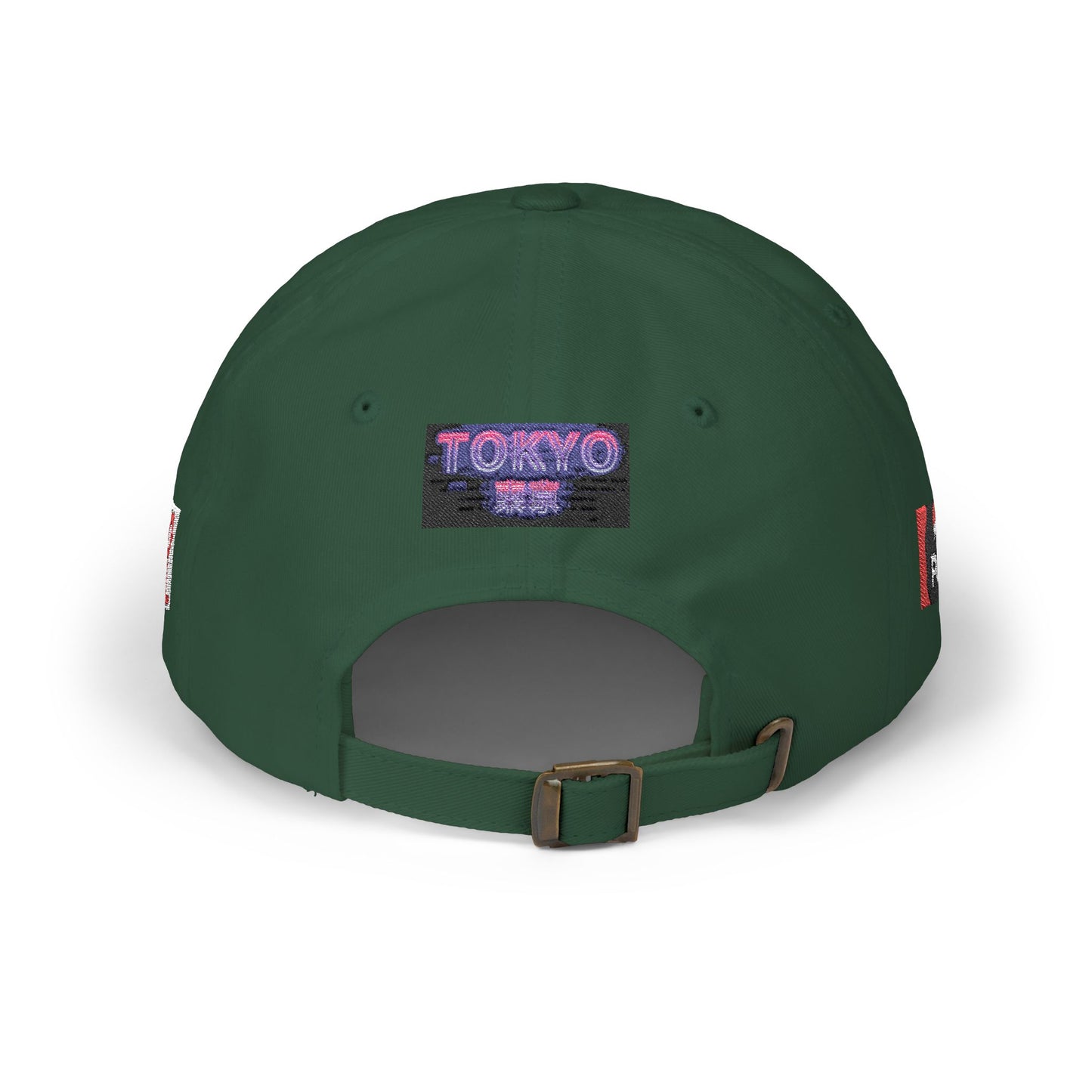 Tokyo Retro Patch Dad Cap – White Embroidered Travel Baseball Hat