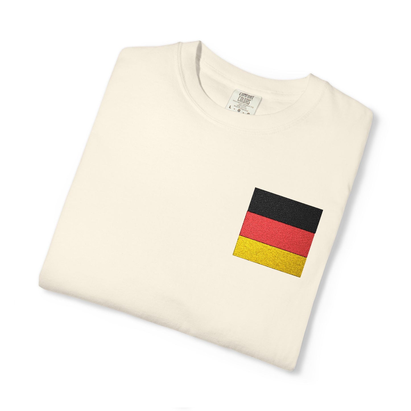 Germany Flag Pocket T-Shirt — German Pride Tee with Sleeve Flags