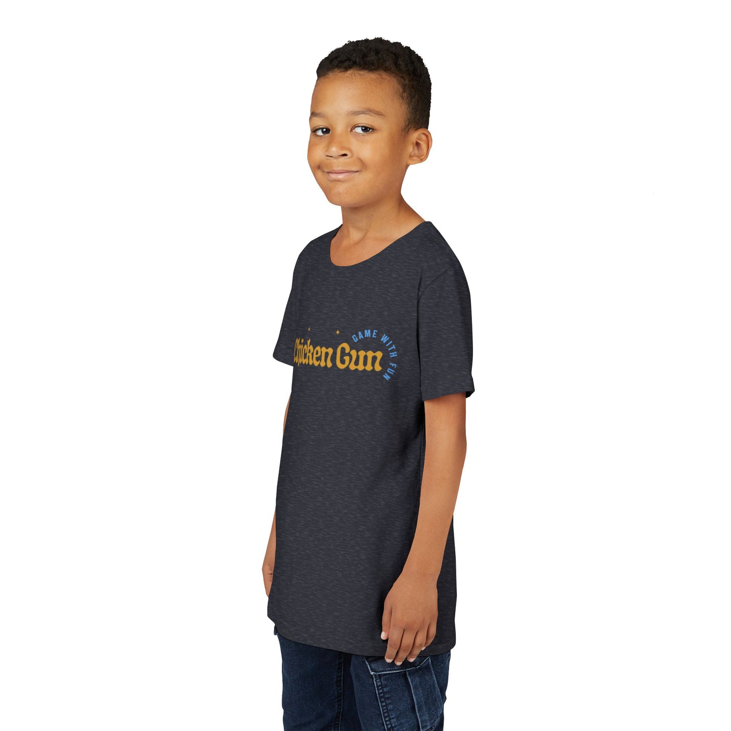 Youth Tee — Cute Chicken Gun Character Kids T-Shirt