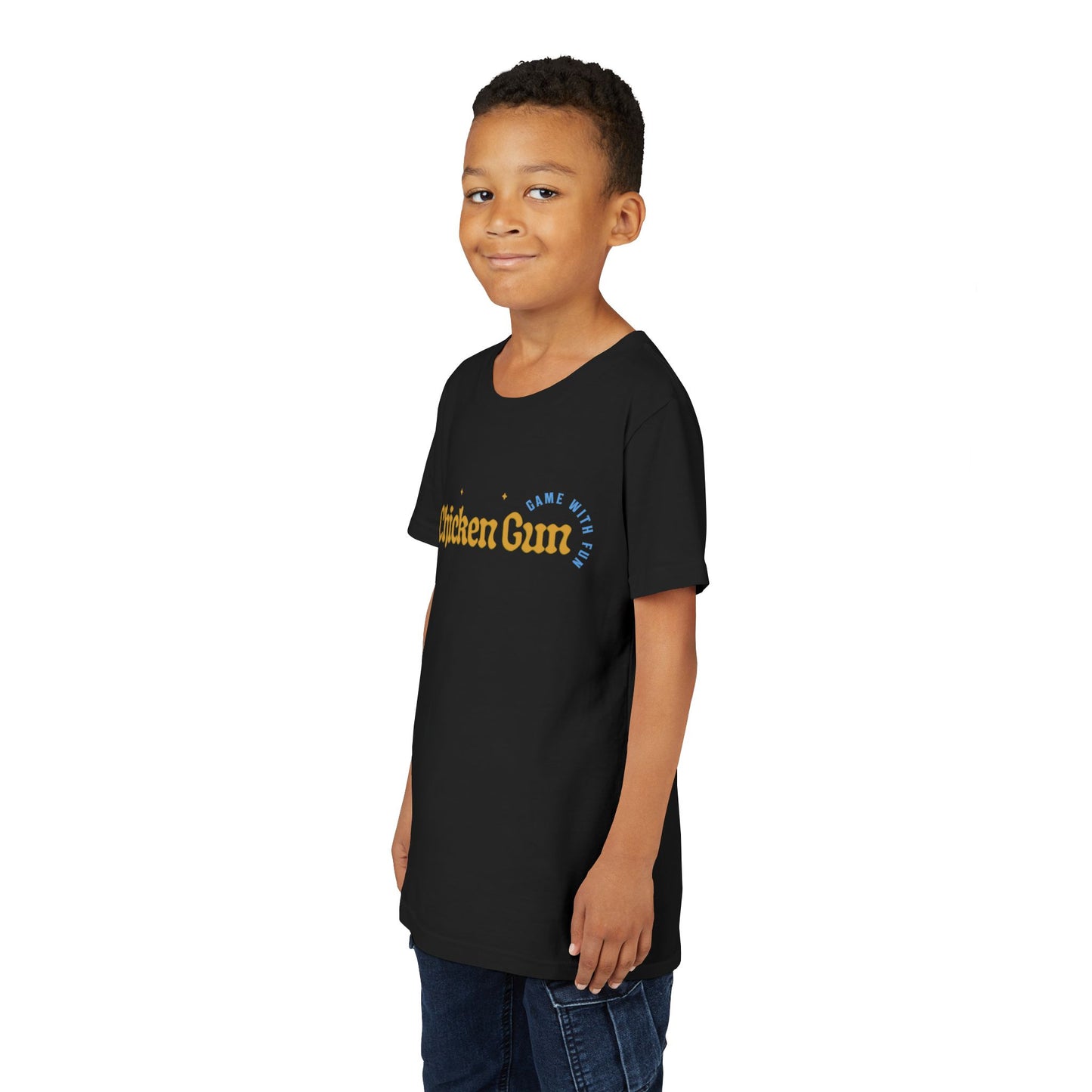 Youth Tee — Cute Chicken Gun Character Kids T-Shirt