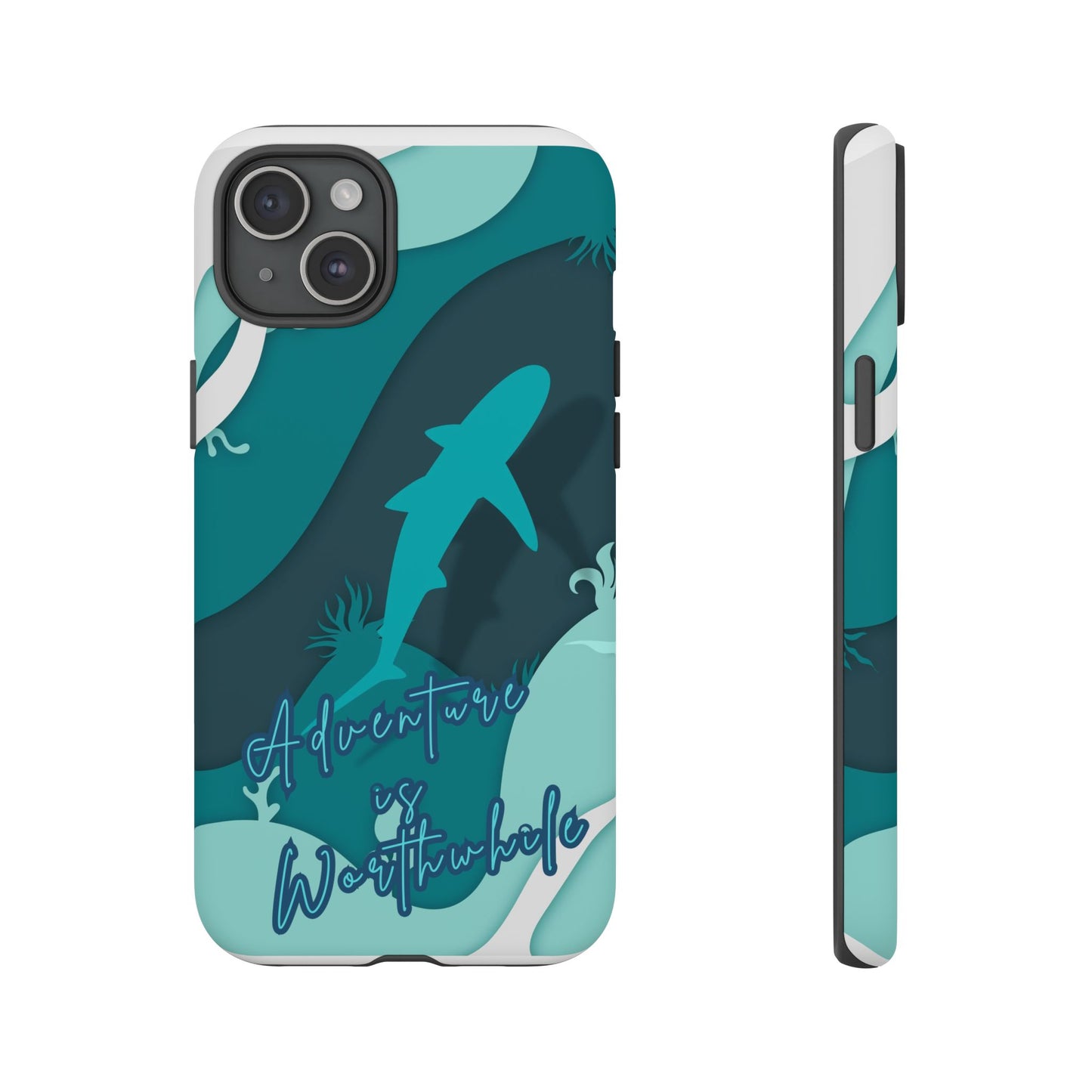 Blue Ocean Phone Case - "Adventure is Worthwhile" Teal Protective Cover