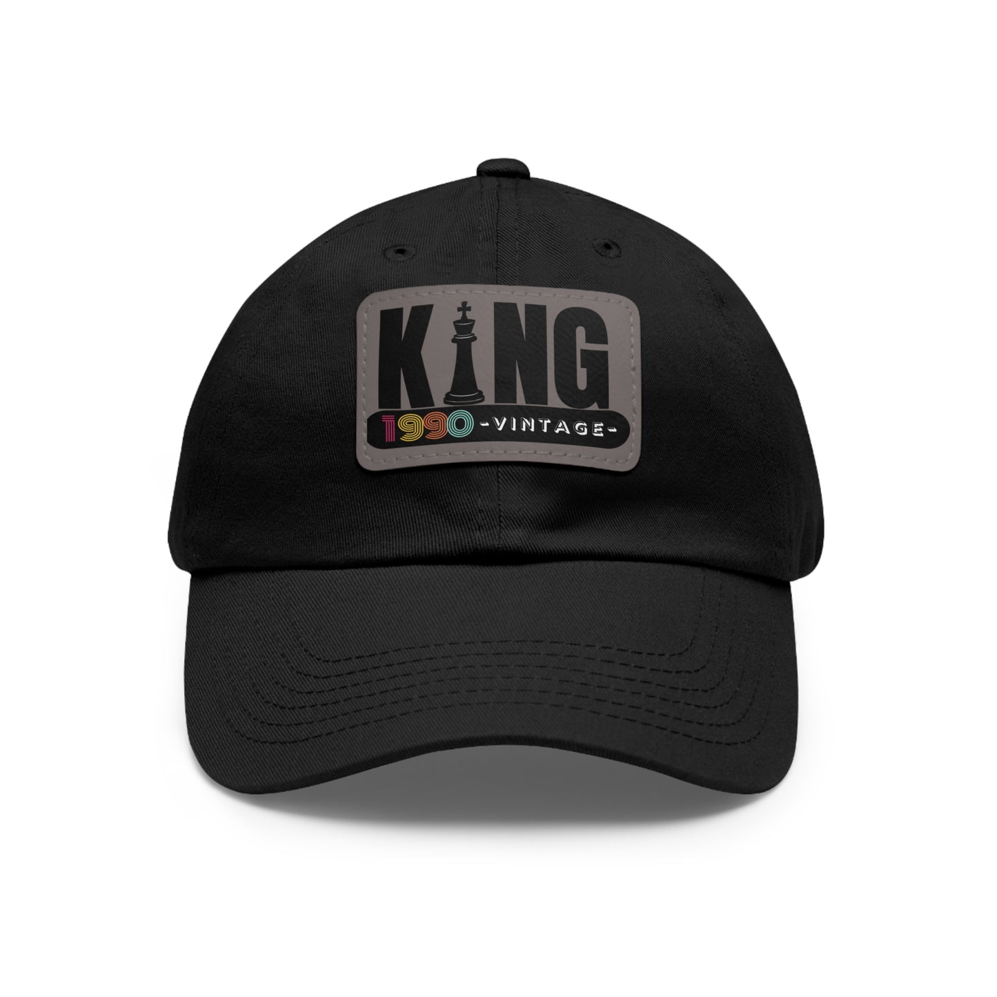 King 1990 Vintage Leather Patch Dad Hat