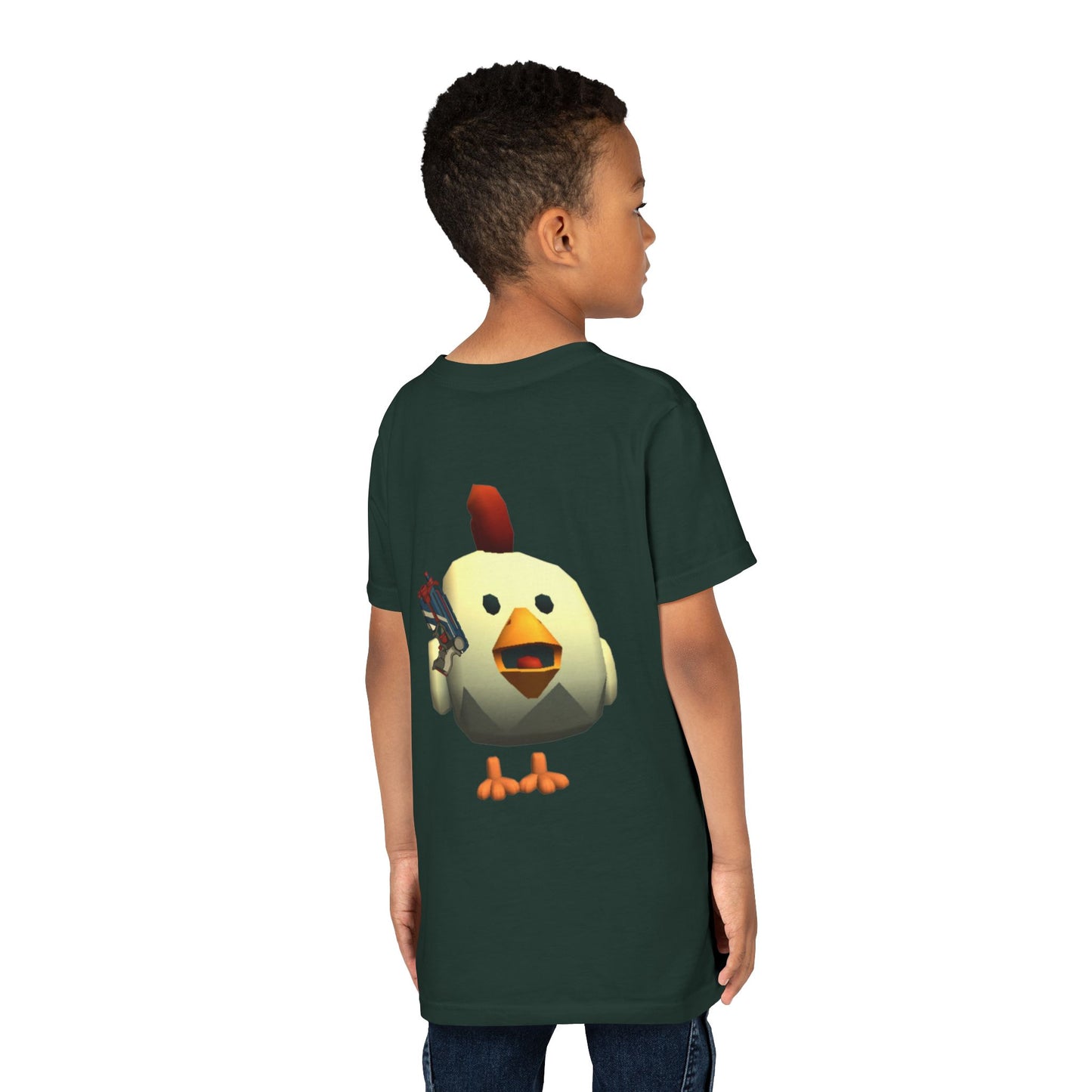 Youth Tee — Cute Chicken Gun Character Kids T-Shirt