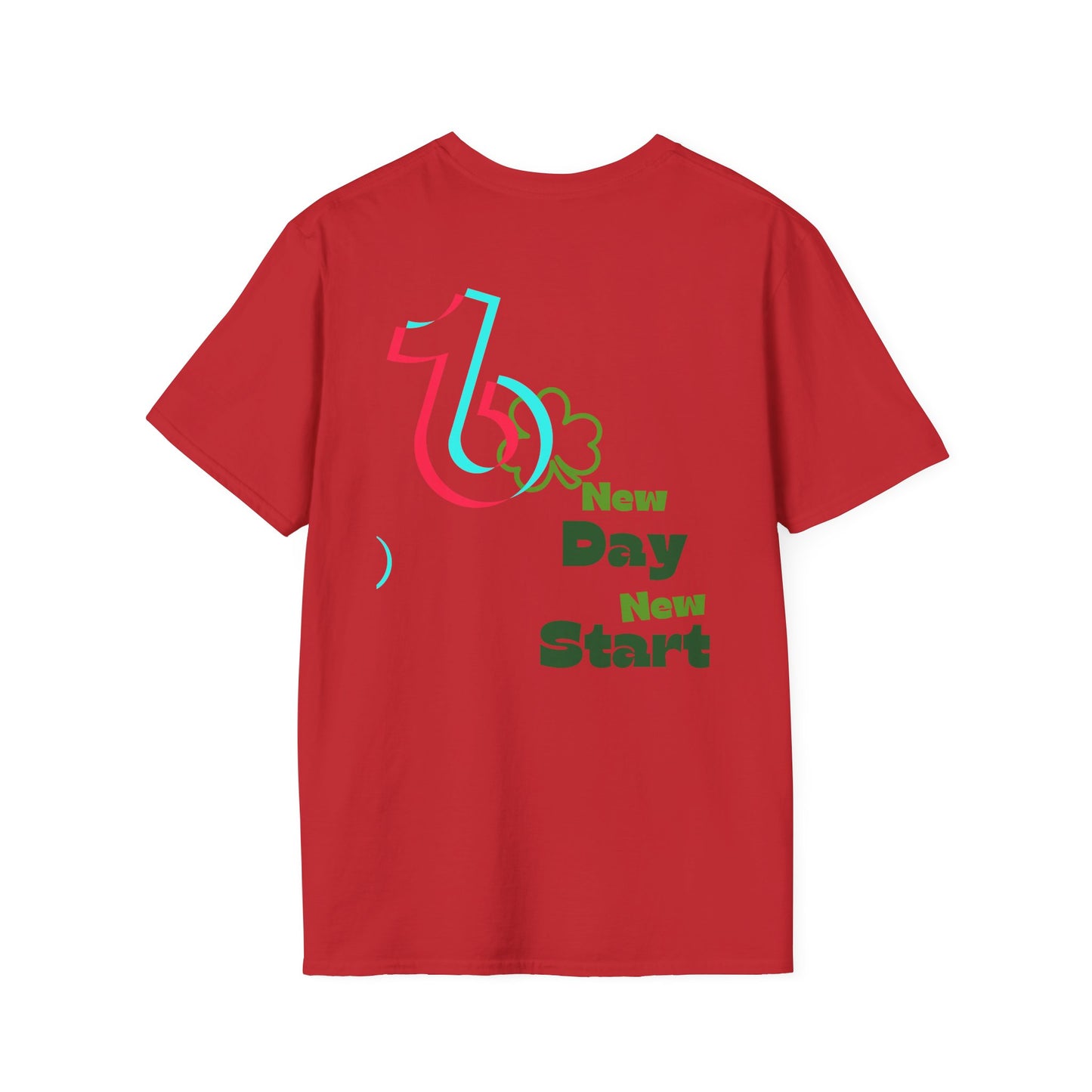 TikTok Queen Graphic T-Shirt — Personalized Channel Name, 'New Day New Start' Back Design