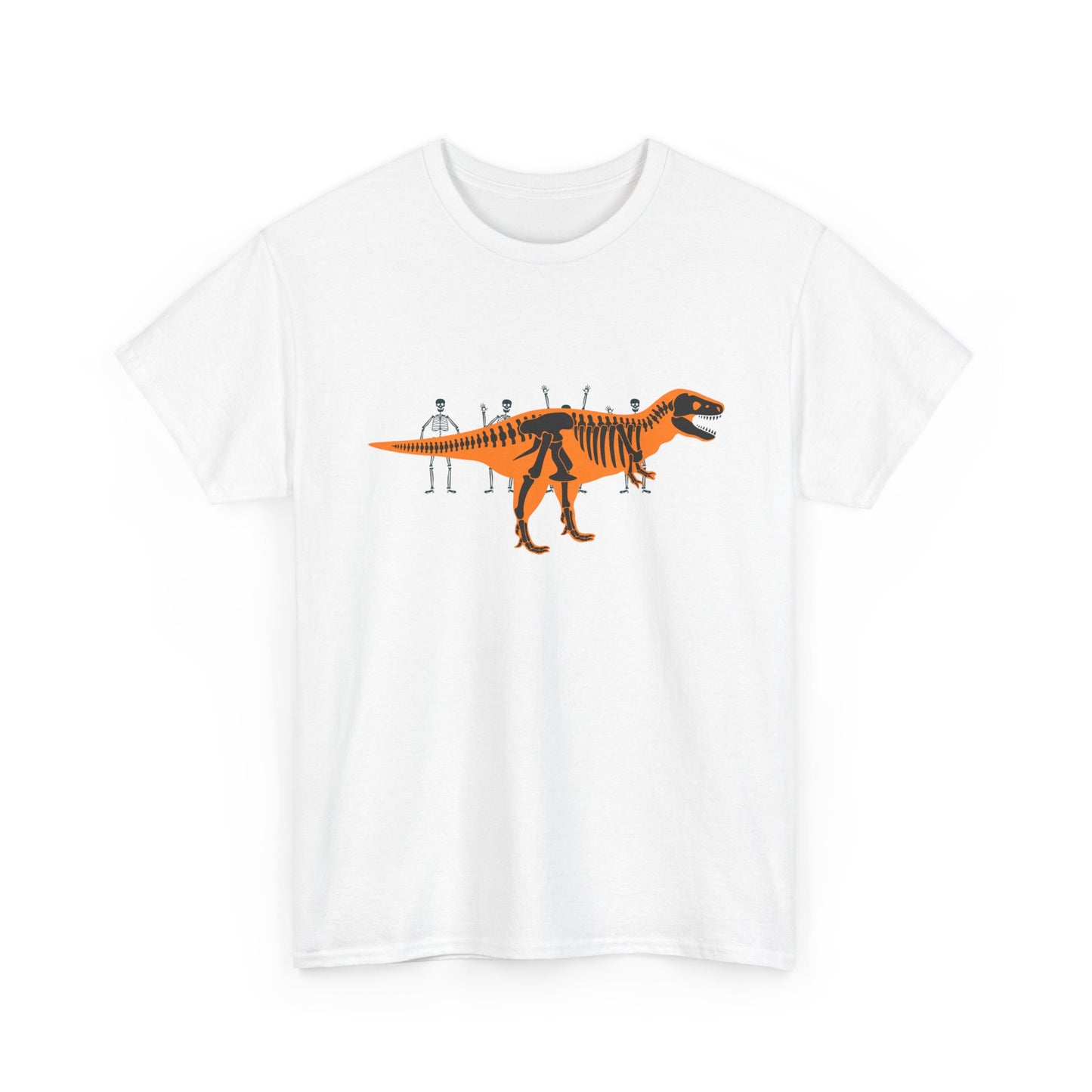 Dinosaur Graphic Tee — Retro Neon T-Rex & Skeleton Shirt