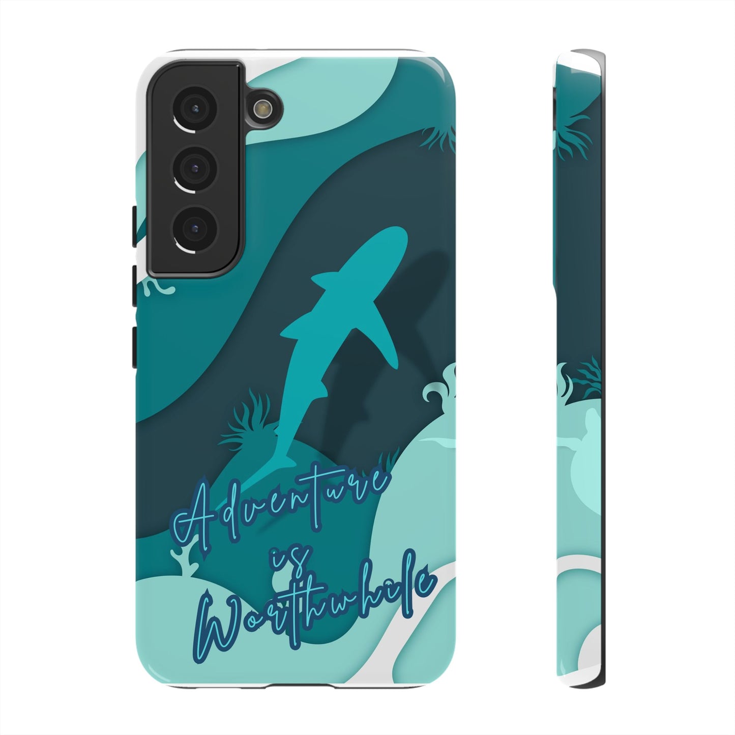 Blue Ocean Phone Case - "Adventure is Worthwhile" Teal Protective Cover