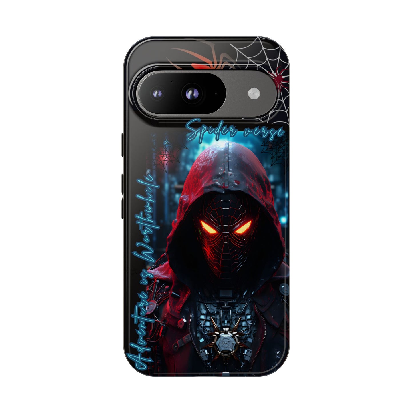 Spiderman Phone Case — Neon Hooded Skull Design "Spider verse"