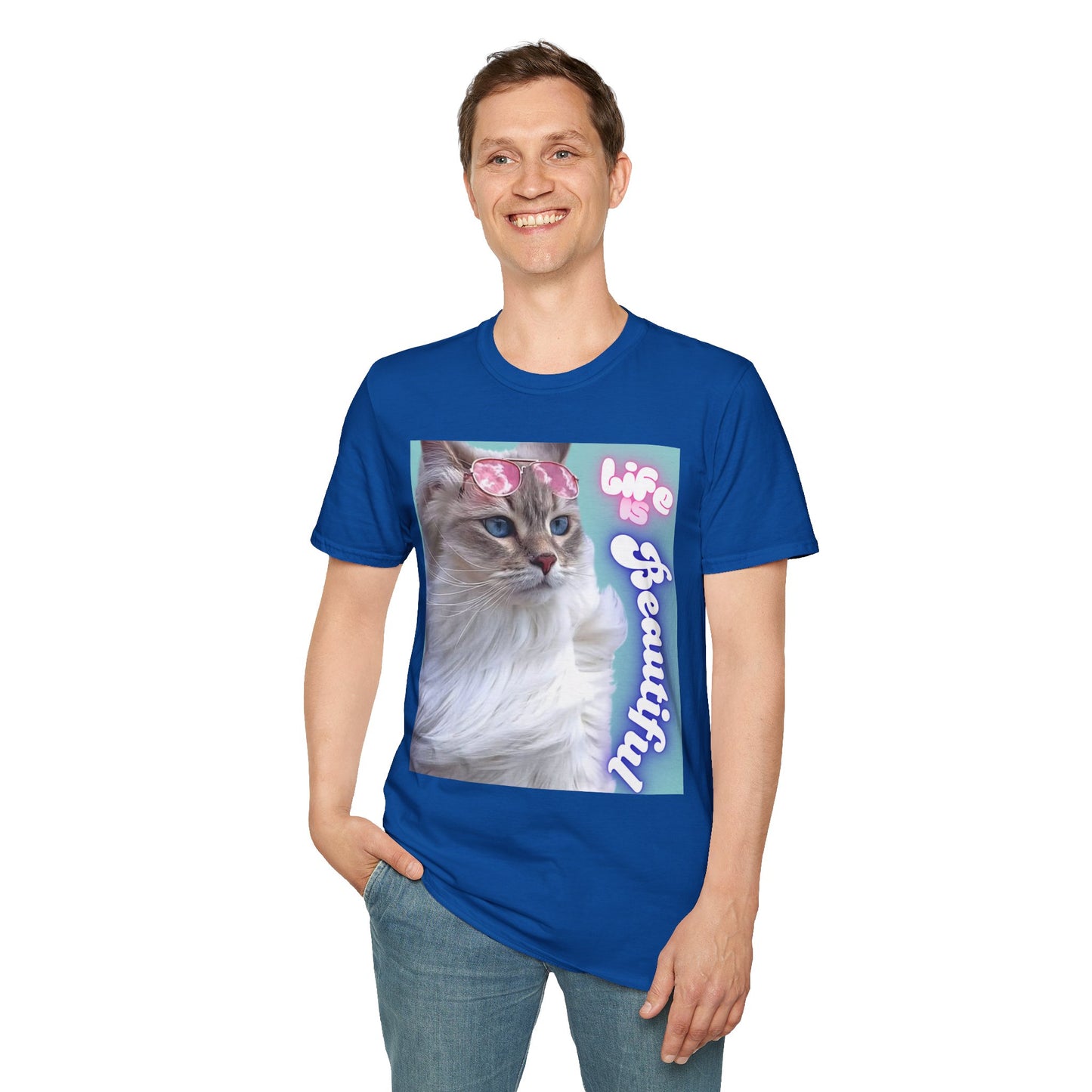 Life Is Beautiful Cat T-Shirt — Inspirational Cat Graphic Tee