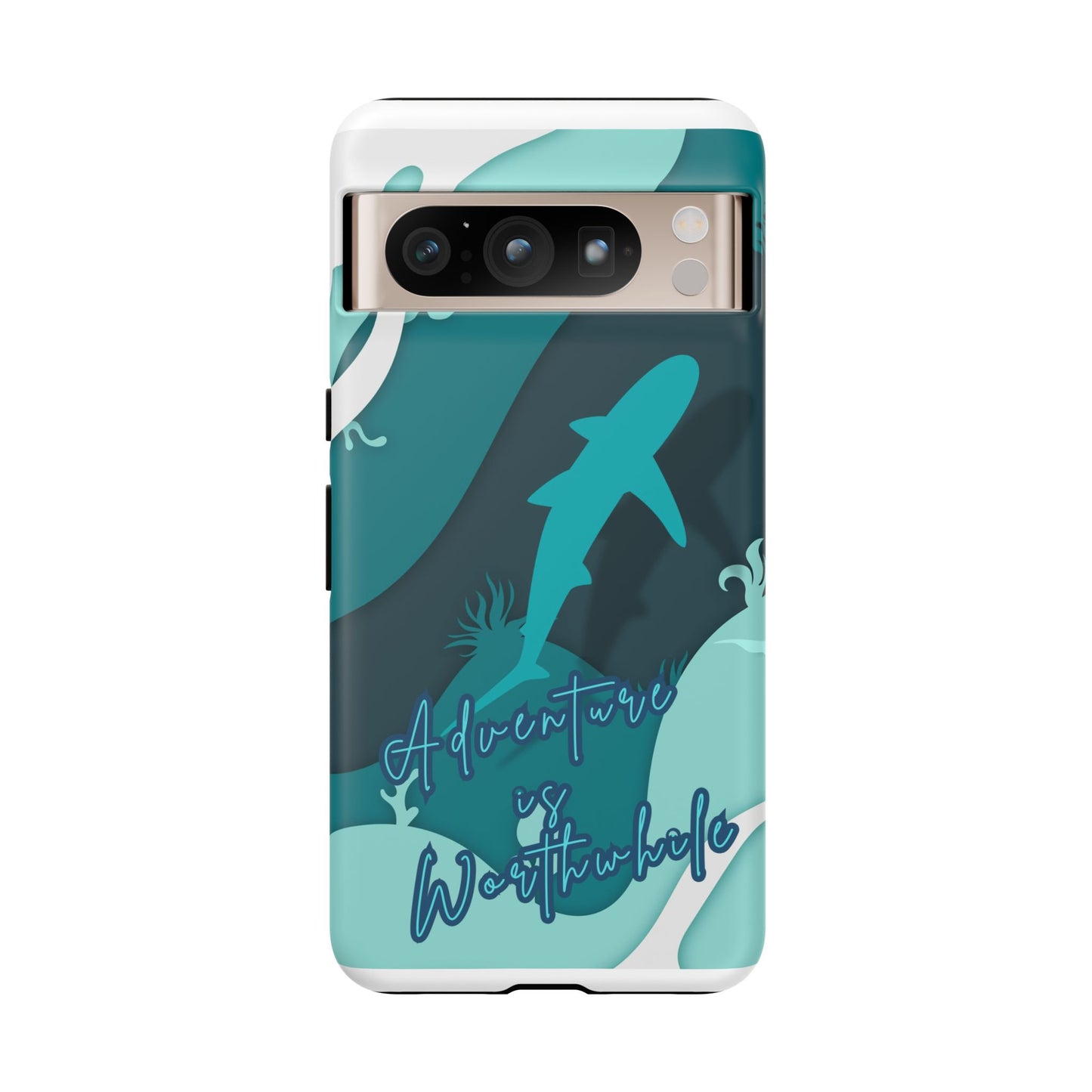 Blue Ocean Phone Case - "Adventure is Worthwhile" Teal Protective Cover