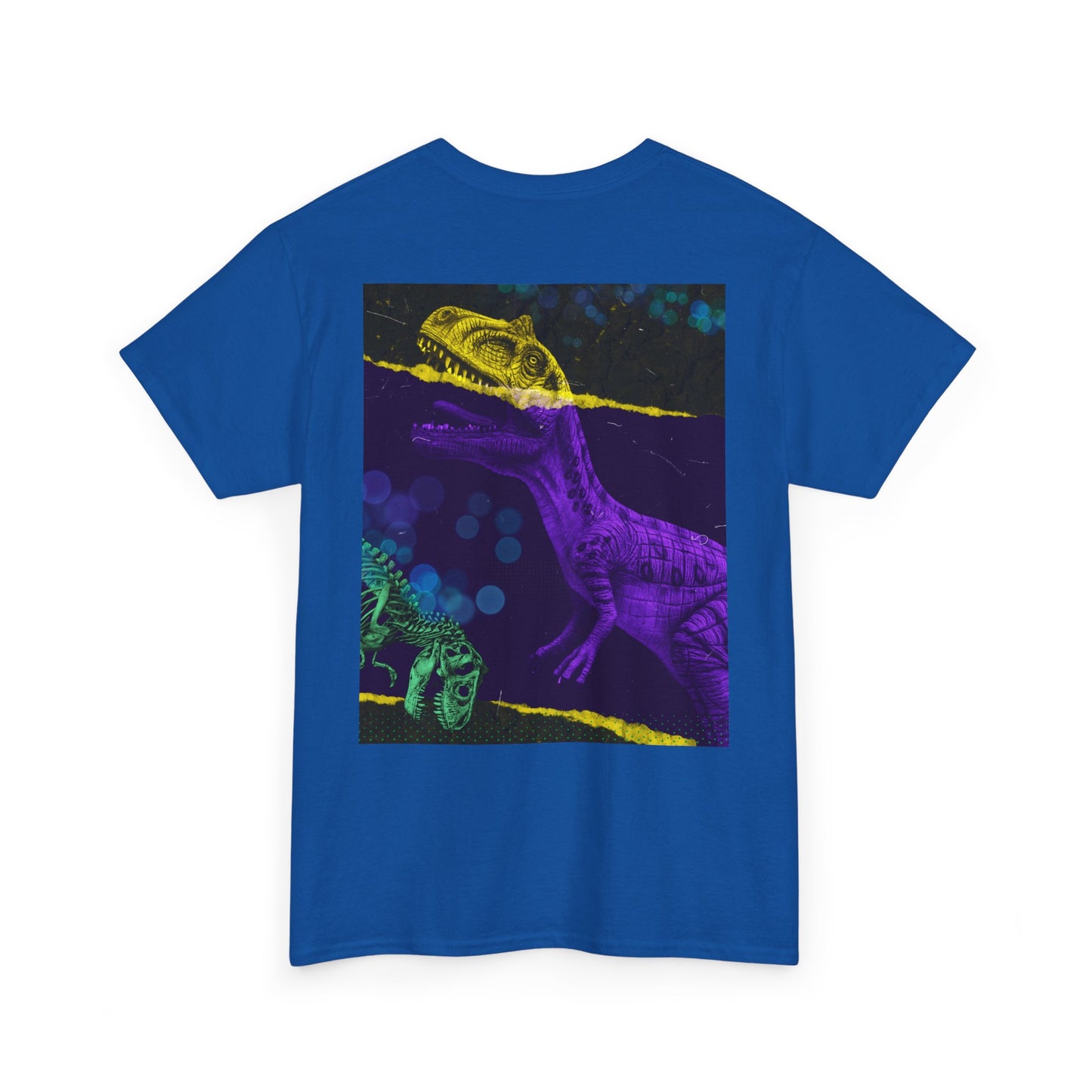 Dinosaur Graphic Tee — Retro Neon T-Rex & Skeleton Shirt