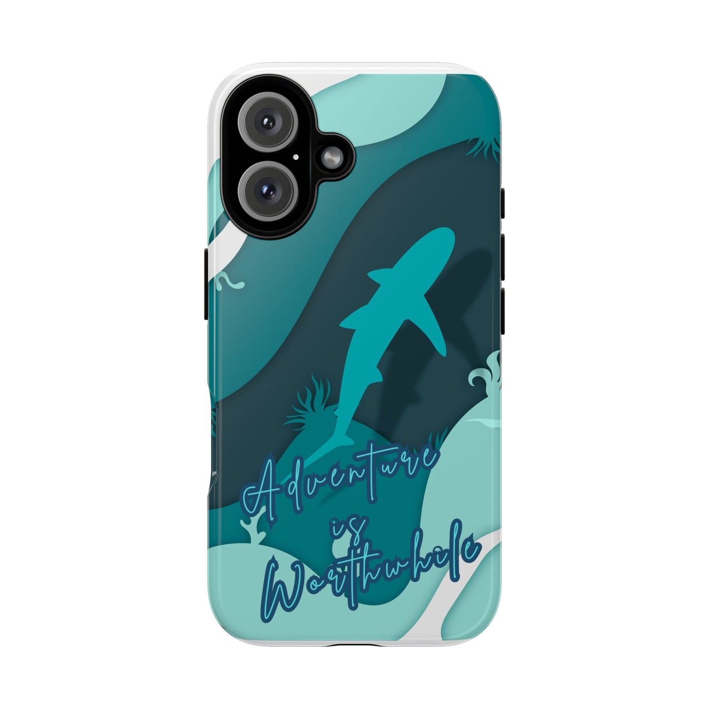Blue Ocean Phone Case - "Adventure is Worthwhile" Teal Protective Cover