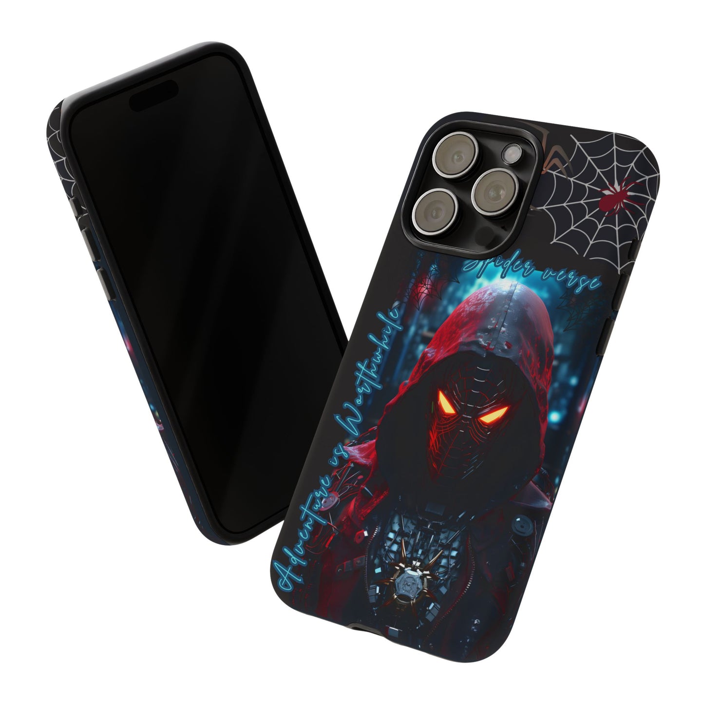 Spiderman Phone Case — Neon Hooded Skull Design "Spider verse"