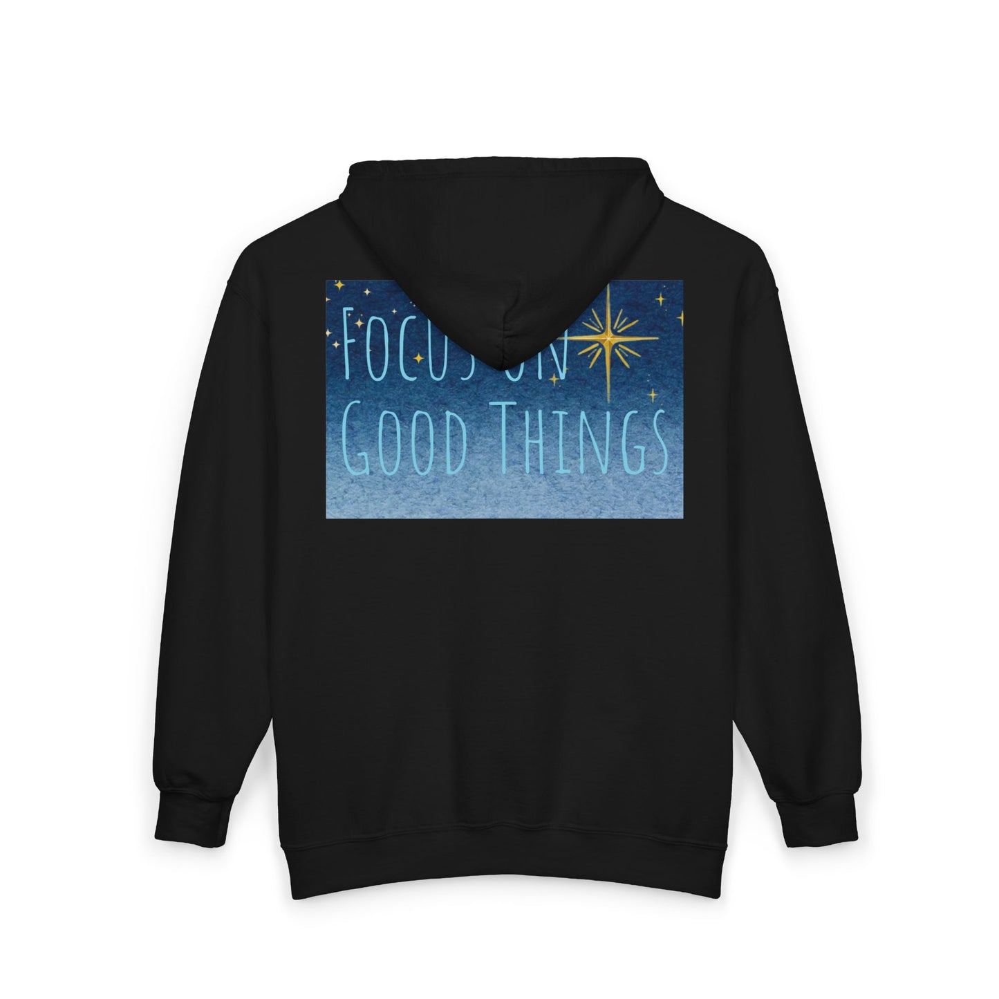 Zip Hoodie — 'Focus On Good Things' Inspirational Ocean Design