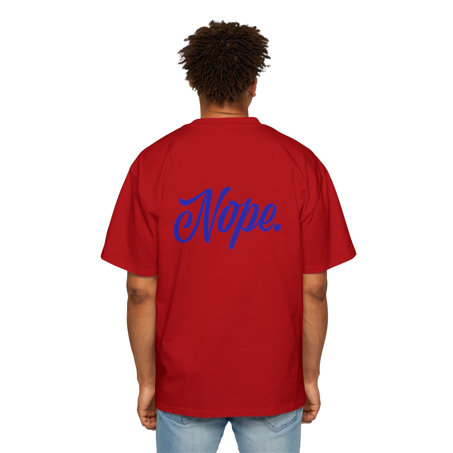 Oversized Tee — 'New York' Front & 'Nope.' Script Back Graphic Shirt