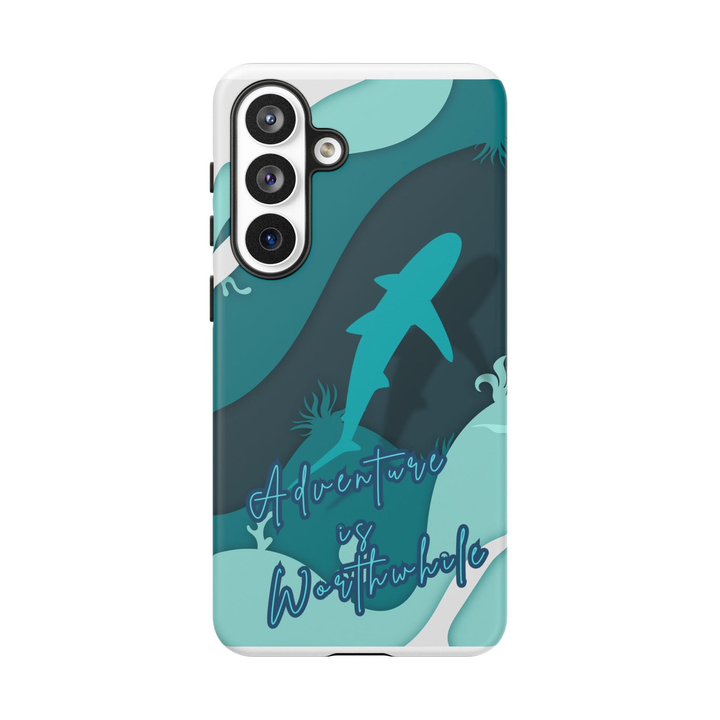 Blue Ocean Phone Case - "Adventure is Worthwhile" Teal Protective Cover