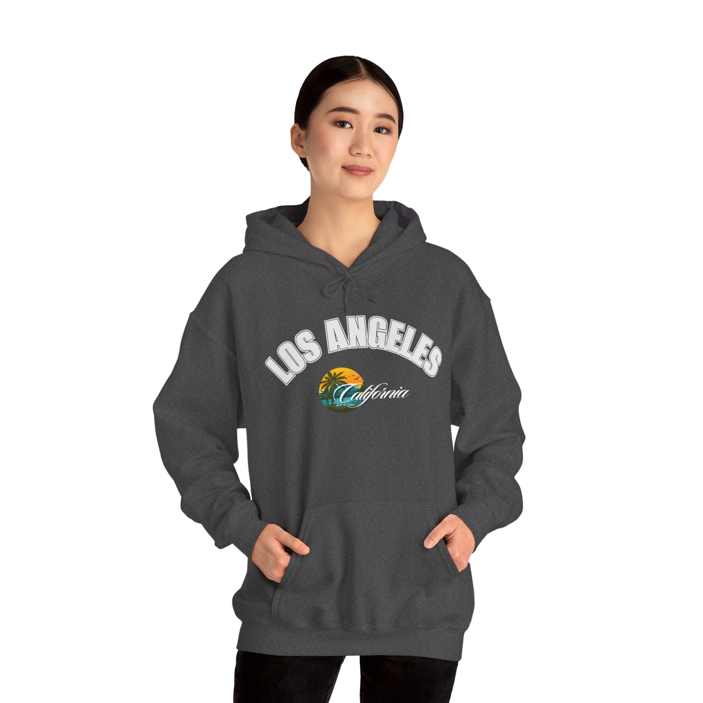 Los Angeles Retro Surf Hoodie — Vintage Sunset Car & Palm Tree Sweatshirt