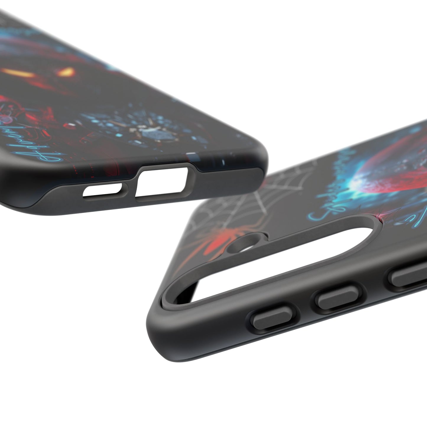 Spiderman Phone Case — Neon Hooded Skull Design "Spider verse"