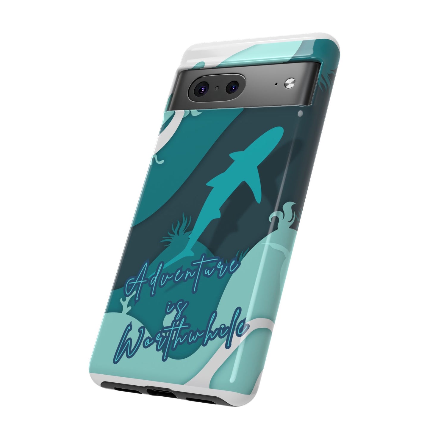 Blue Ocean Phone Case - "Adventure is Worthwhile" Teal Protective Cover