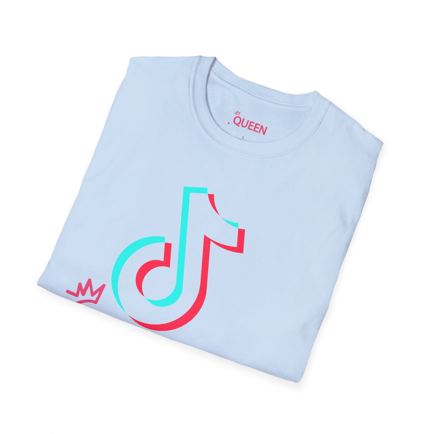 TikTok Queen Graphic T-Shirt — Personalized Channel Name, 'New Day New Start' Back Design