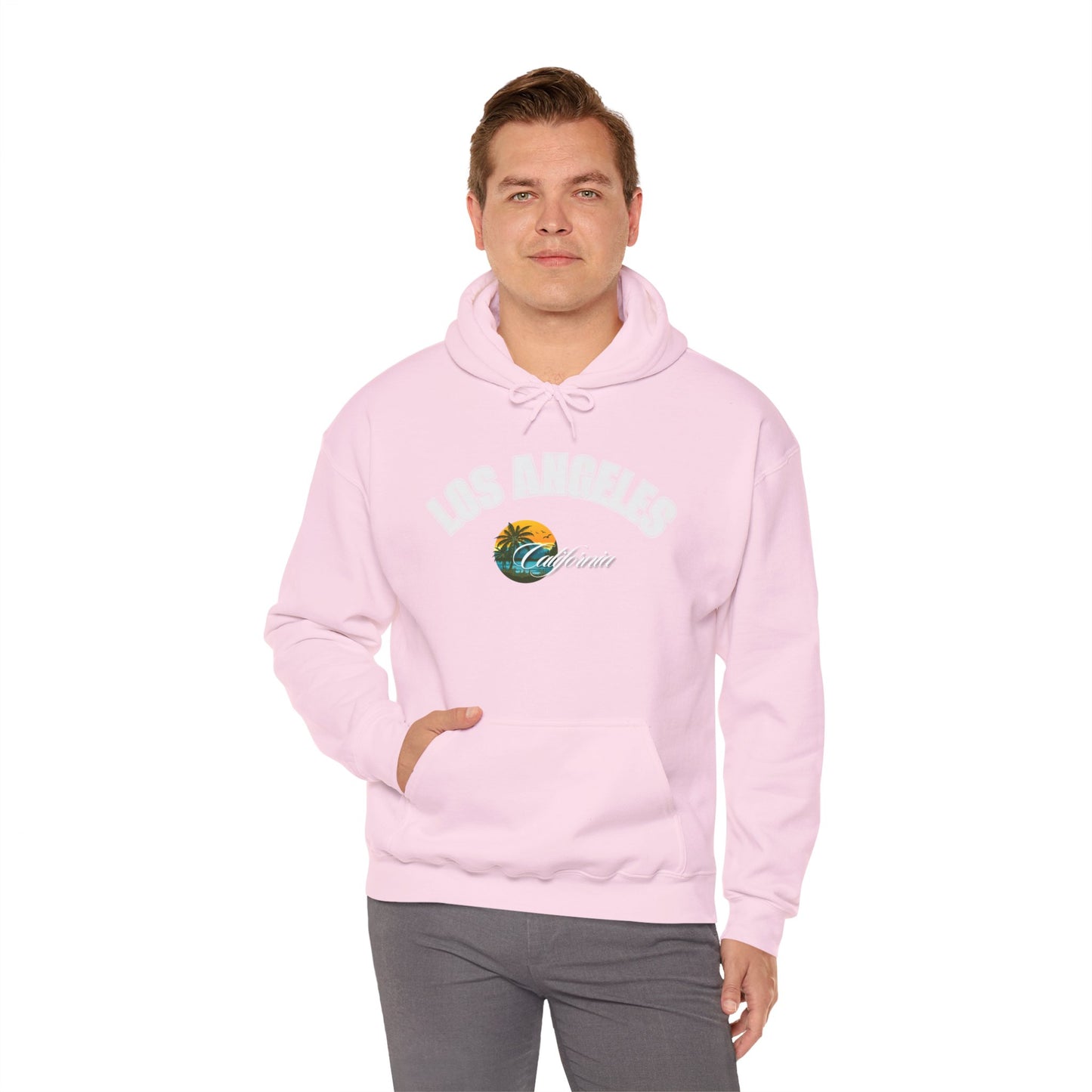 Los Angeles Retro Surf Hoodie — Vintage Sunset Car & Palm Tree Sweatshirt