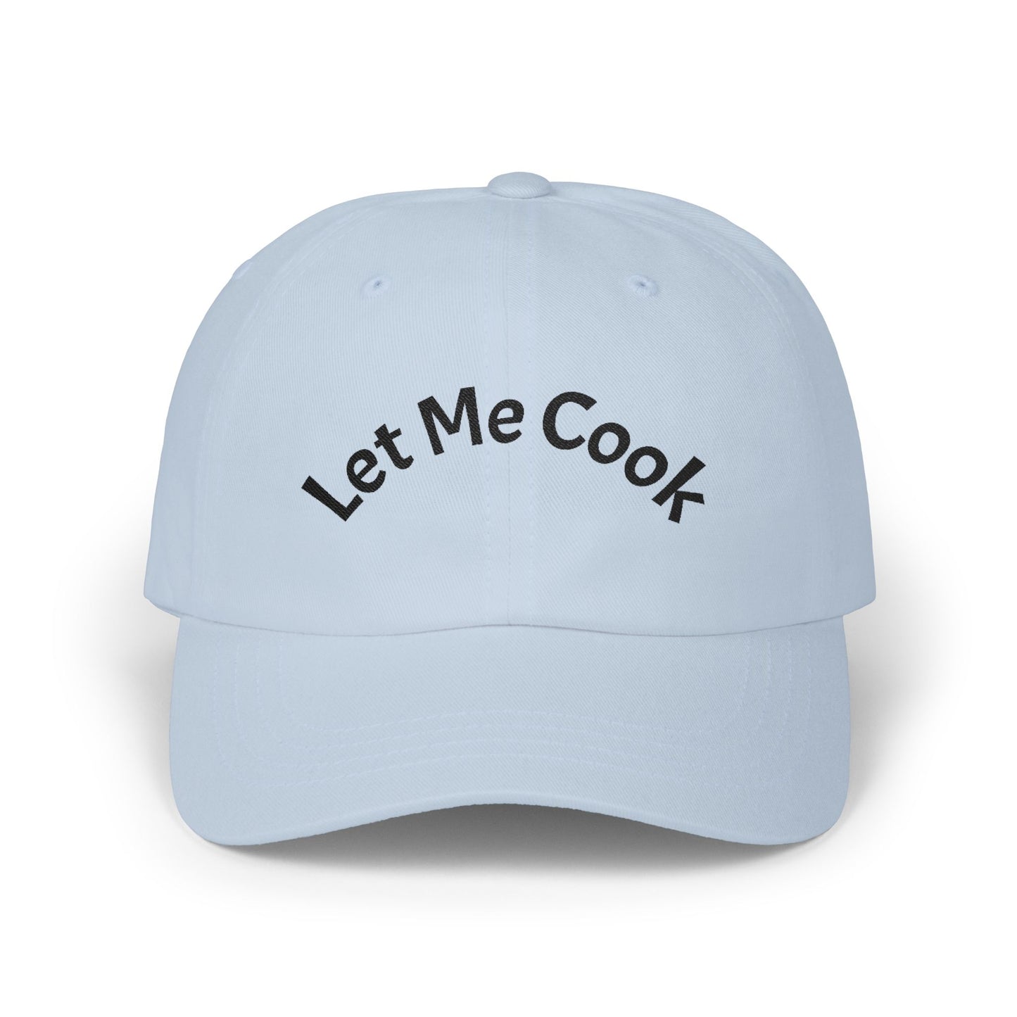 Let Me Cook Dad Cap — Embroidered White Baseball Hat for Cooks & Grillers