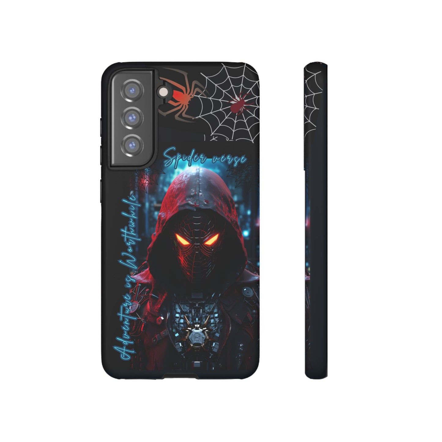Spiderman Phone Case — Neon Hooded Skull Design "Spider verse"