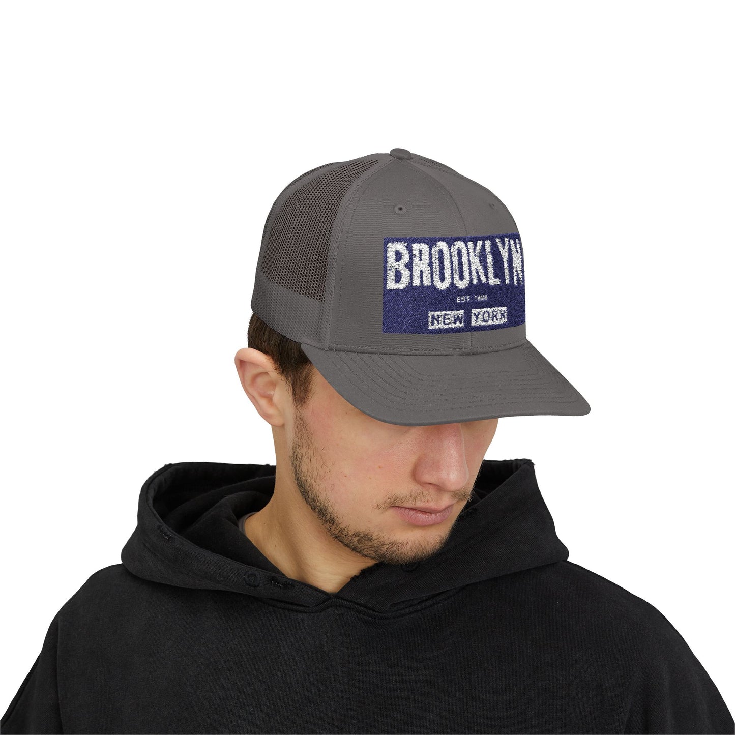 Brooklyn Trucker Cap – Vintage Sequin Patch Snapback