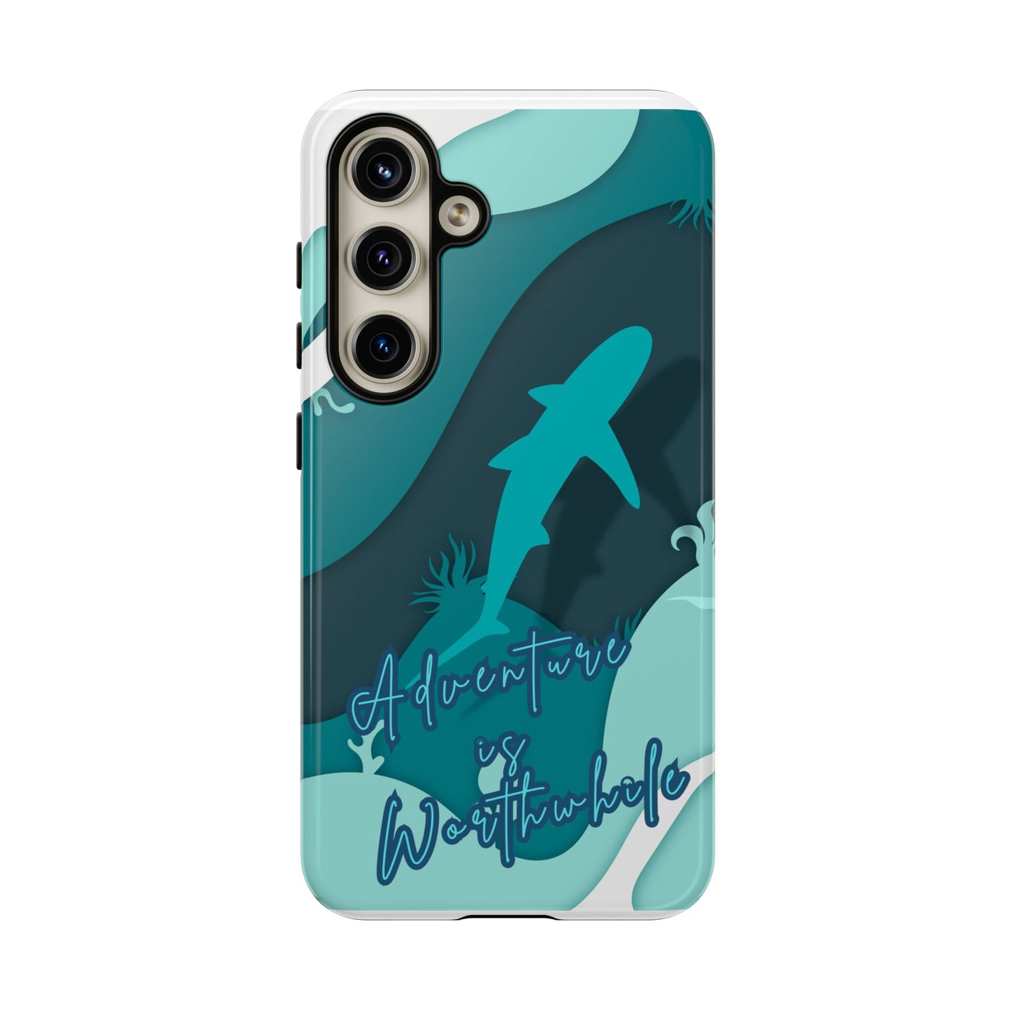 Blue Ocean Phone Case - "Adventure is Worthwhile" Teal Protective Cover