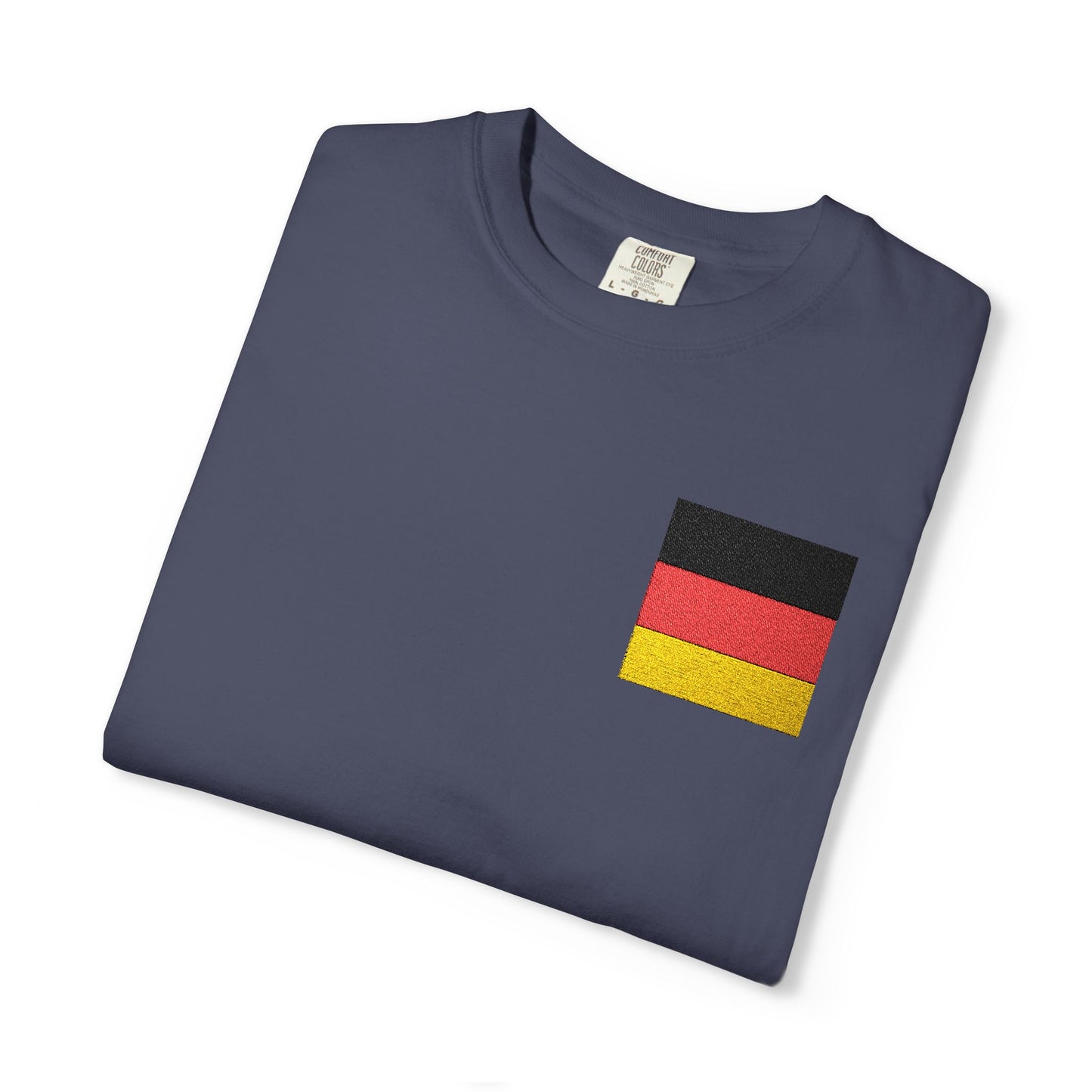 Germany Flag Pocket T-Shirt — German Pride Tee with Sleeve Flags
