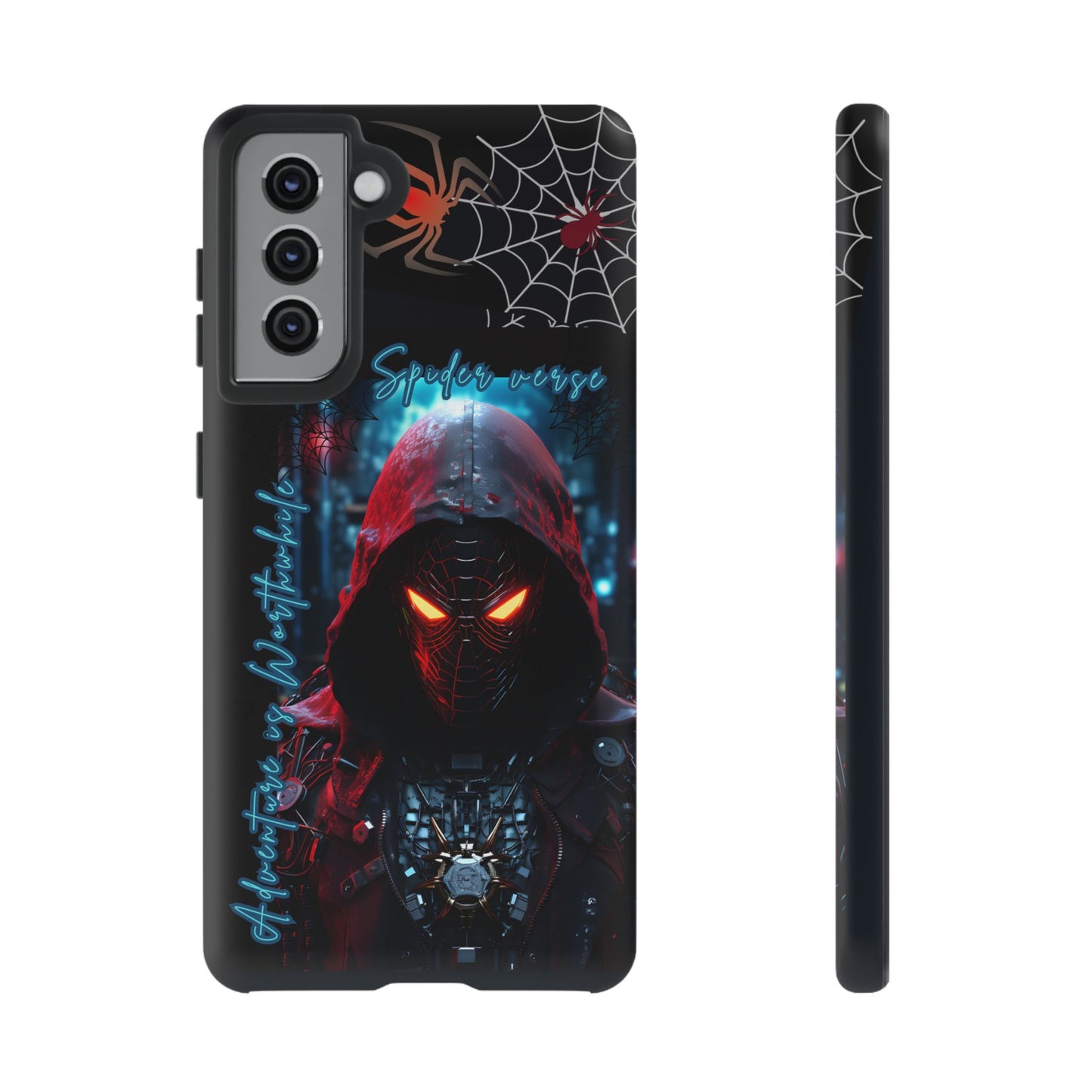 Spiderman Phone Case — Neon Hooded Skull Design "Spider verse"