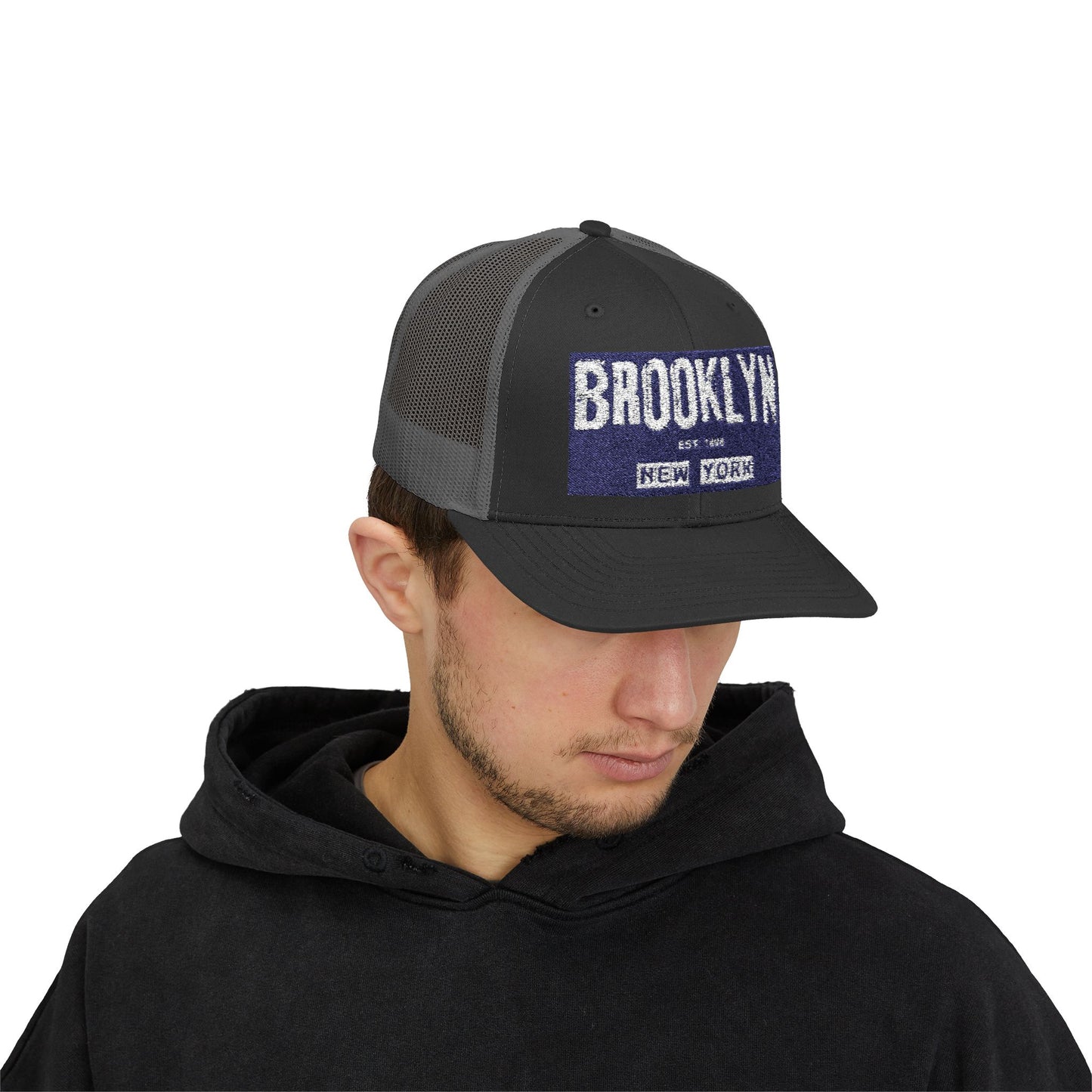 Brooklyn Trucker Cap – Vintage Sequin Patch Snapback