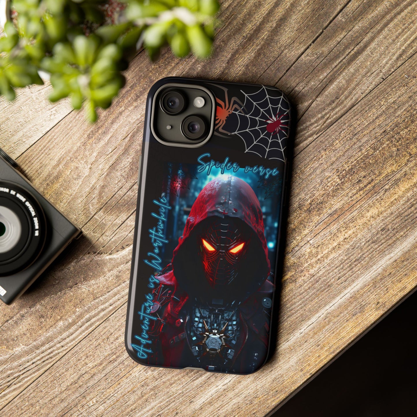 Spiderman Phone Case — Neon Hooded Skull Design "Spider verse"