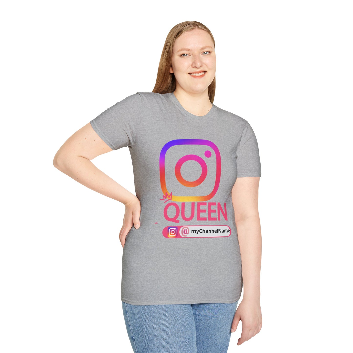 Instagram Queen T-Shirt — "Queen" Social Media Tee with Custom @handle