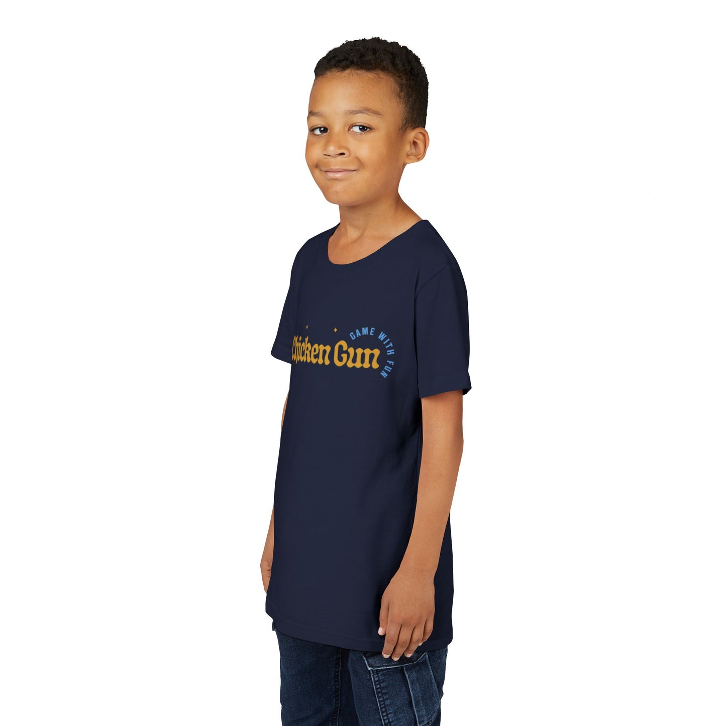 Youth Tee — Cute Chicken Gun Character Kids T-Shirt