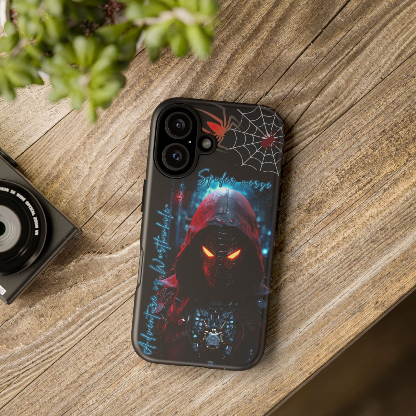 Spiderman Phone Case — Neon Hooded Skull Design "Spider verse"