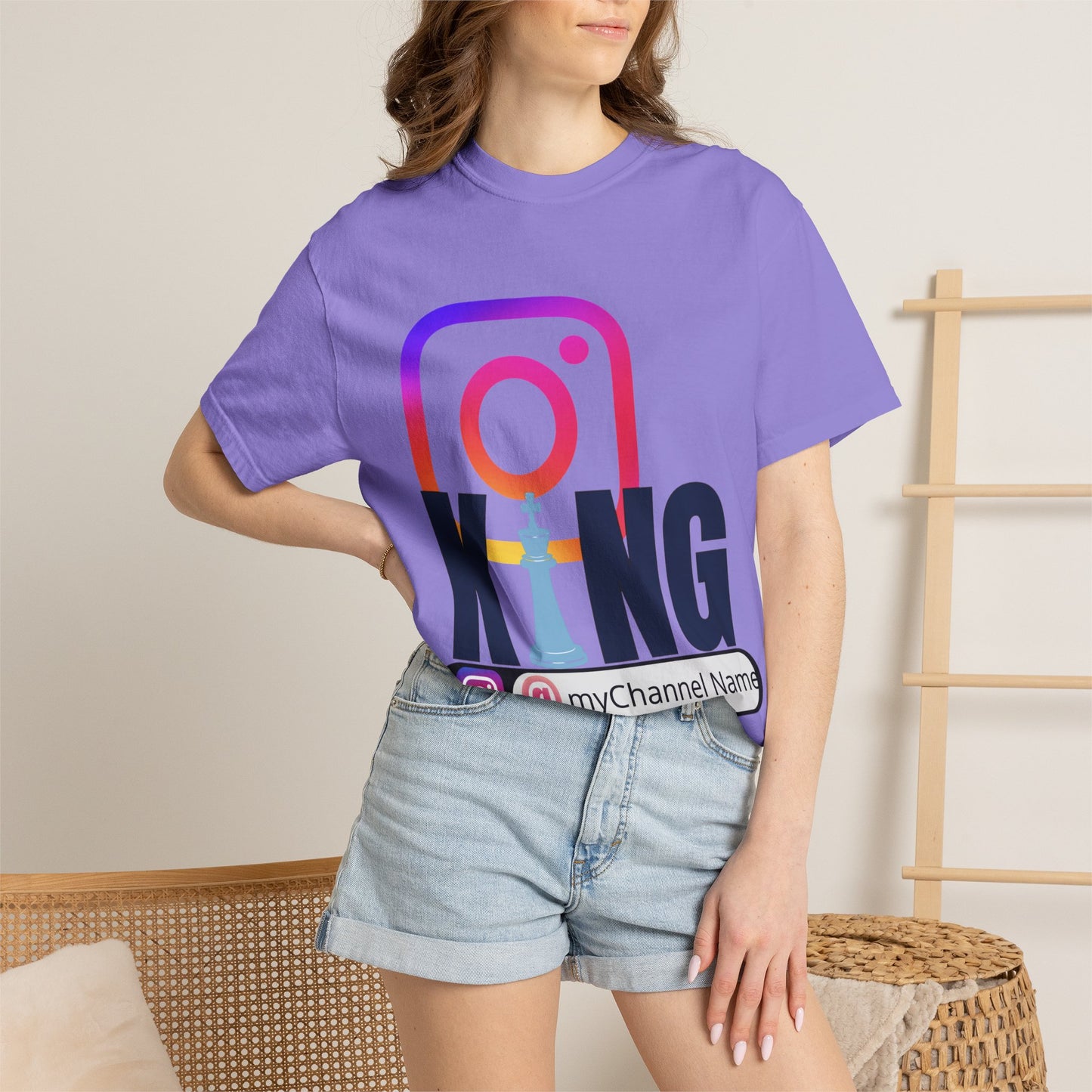Instagram King T-Shirt — Custom @myChannel Name Social Media Tee